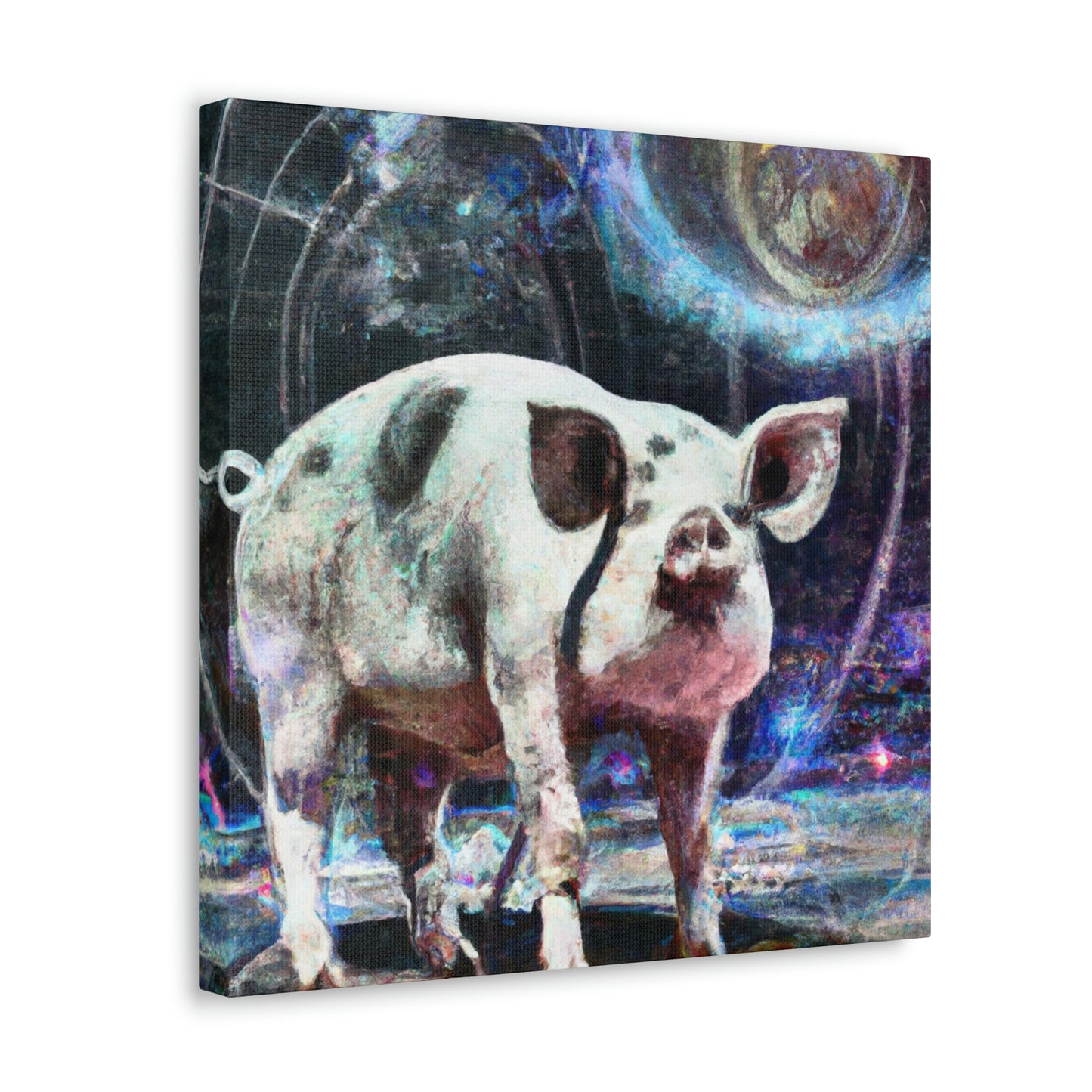 "Pot-Bellied Pig Dreamscape" - Canvas