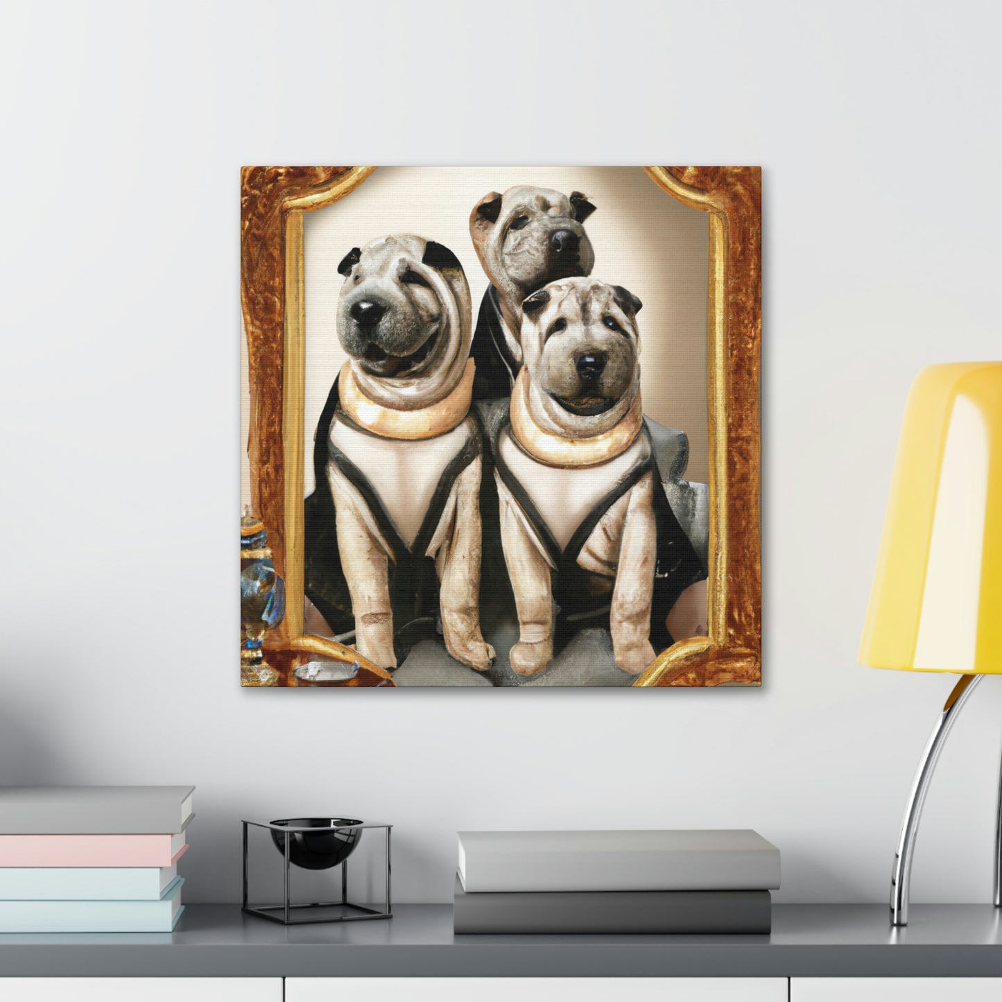 "Shar Pei's Golden Shine" - Canvas