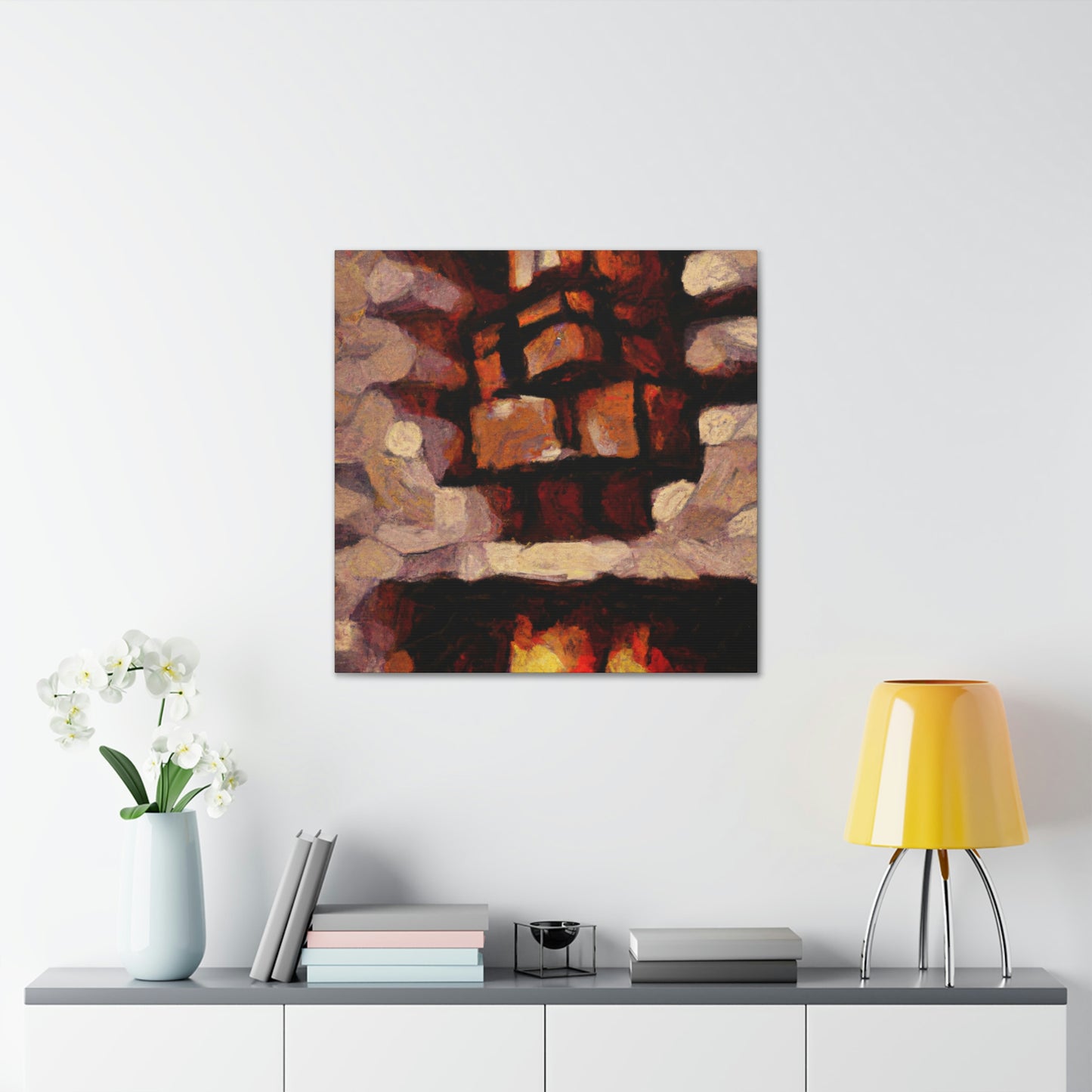 Fiery Hearth Embers - Canvas