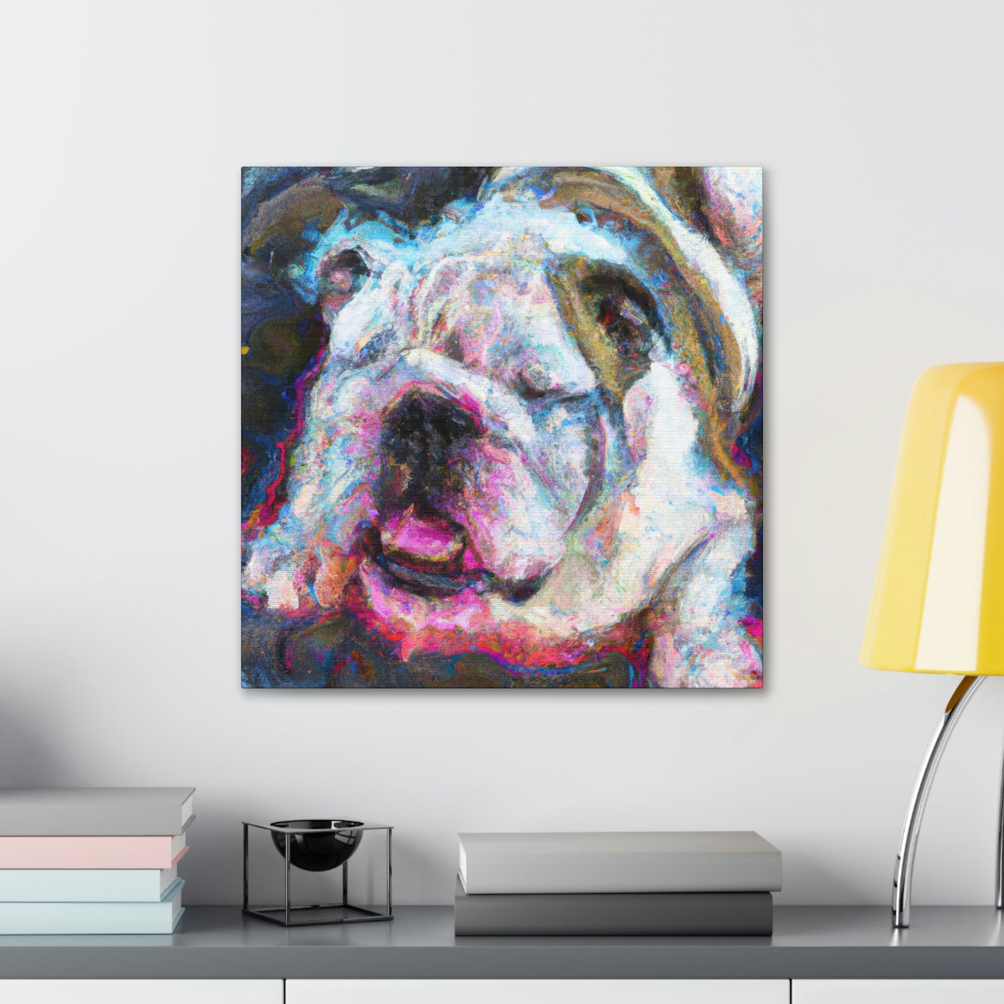 "English Bulldog Slumbering" - Canvas