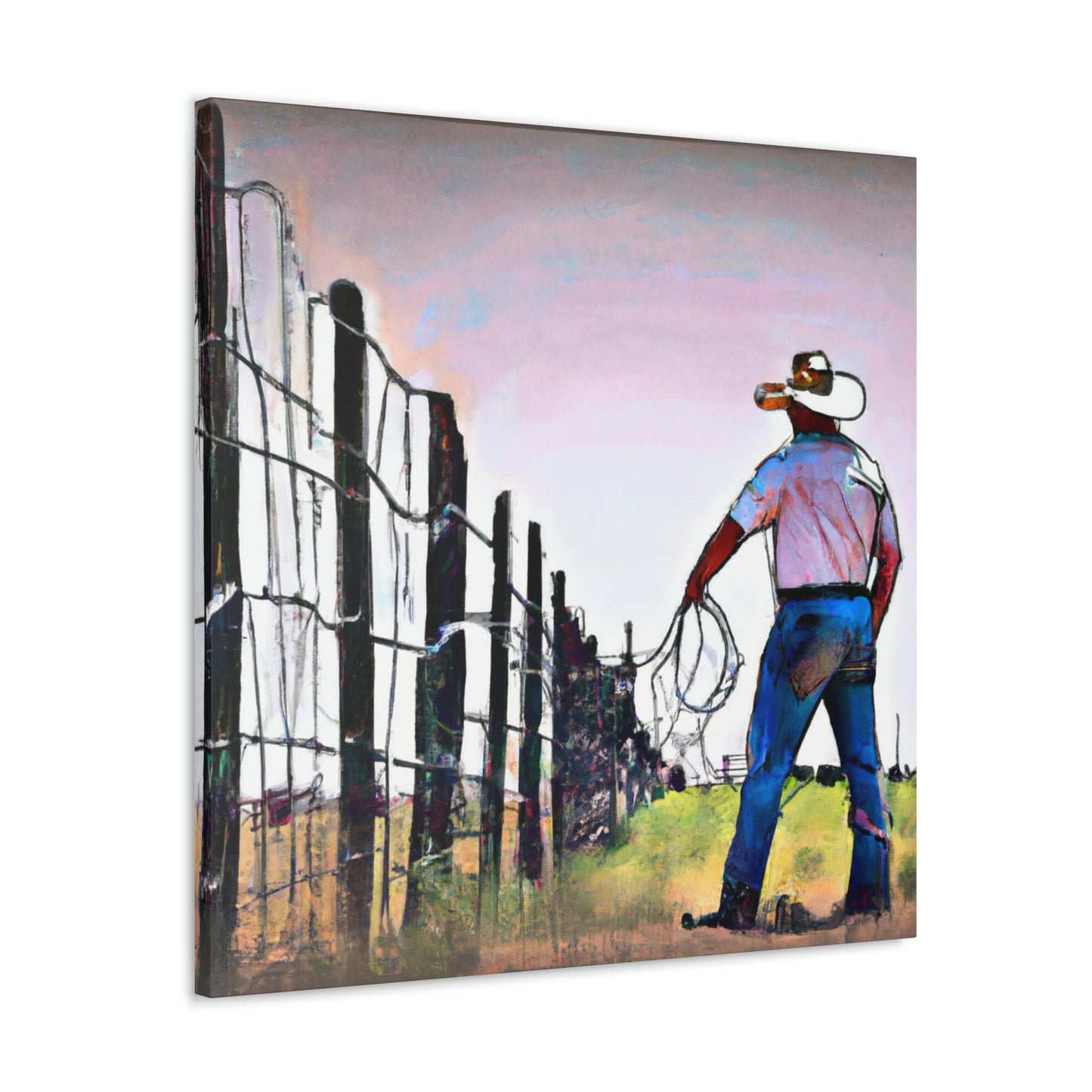 Barbed Wire Reflection - Canvas