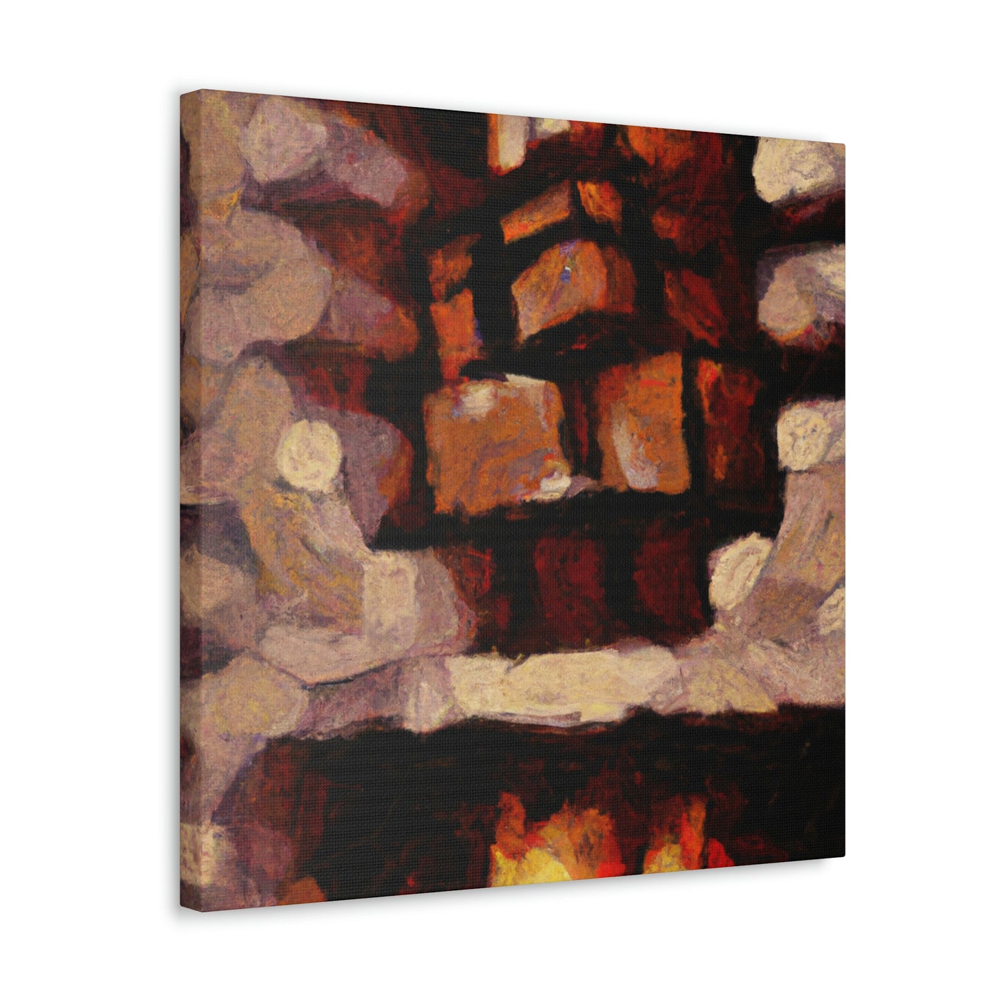 Fiery Hearth Embers - Canvas