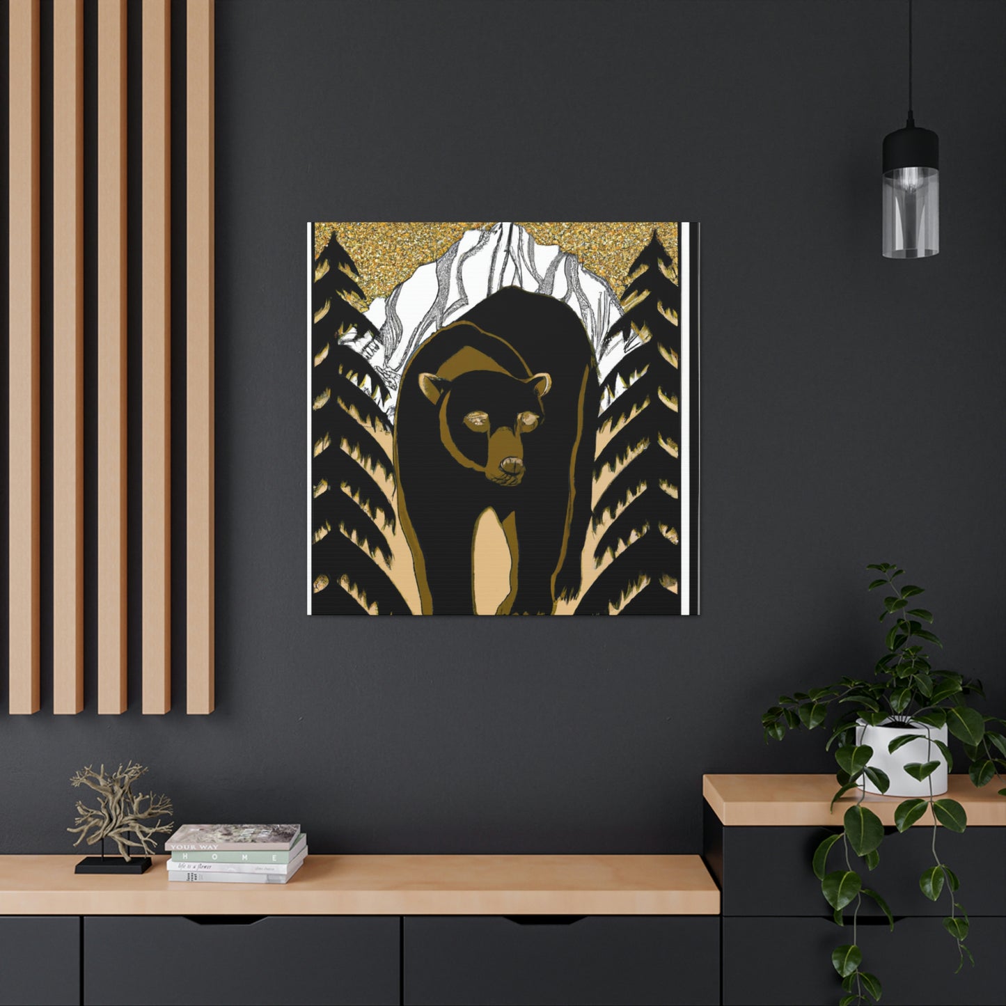 Dancing Art Deco Bear - Canvas