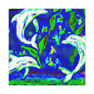 Dolphins Dance in Color - Canvas