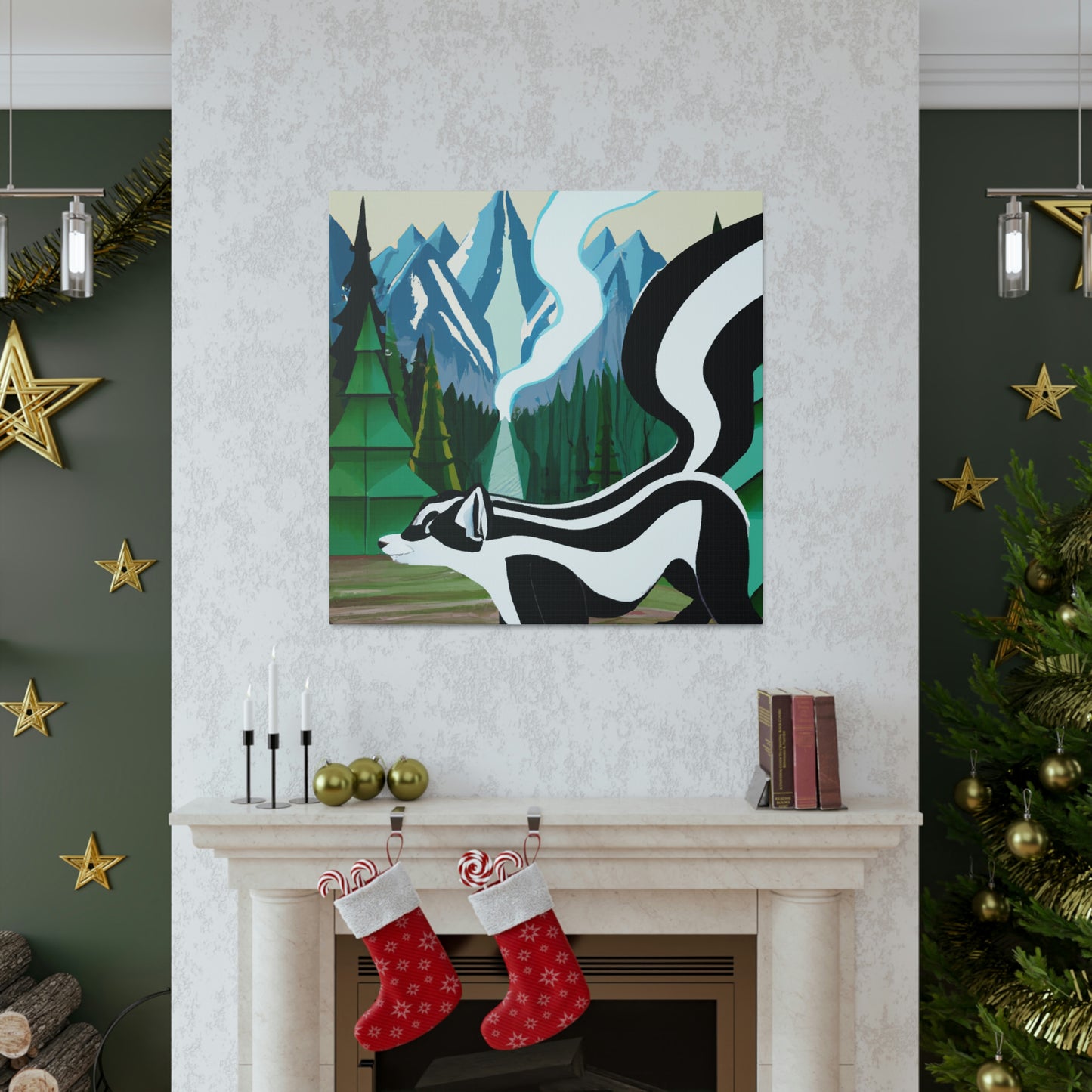 Skunk in Art Deco - Canvas