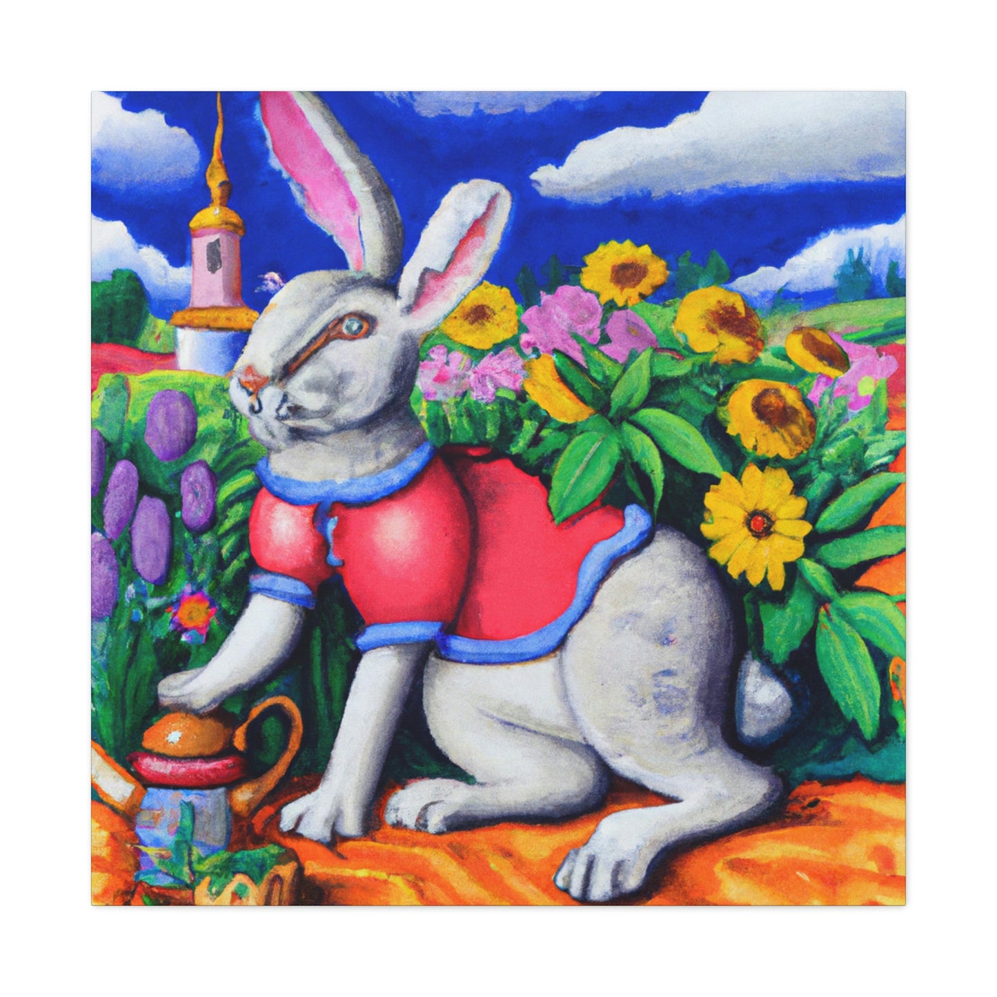 Rabbit in Baroque Style - Canvas