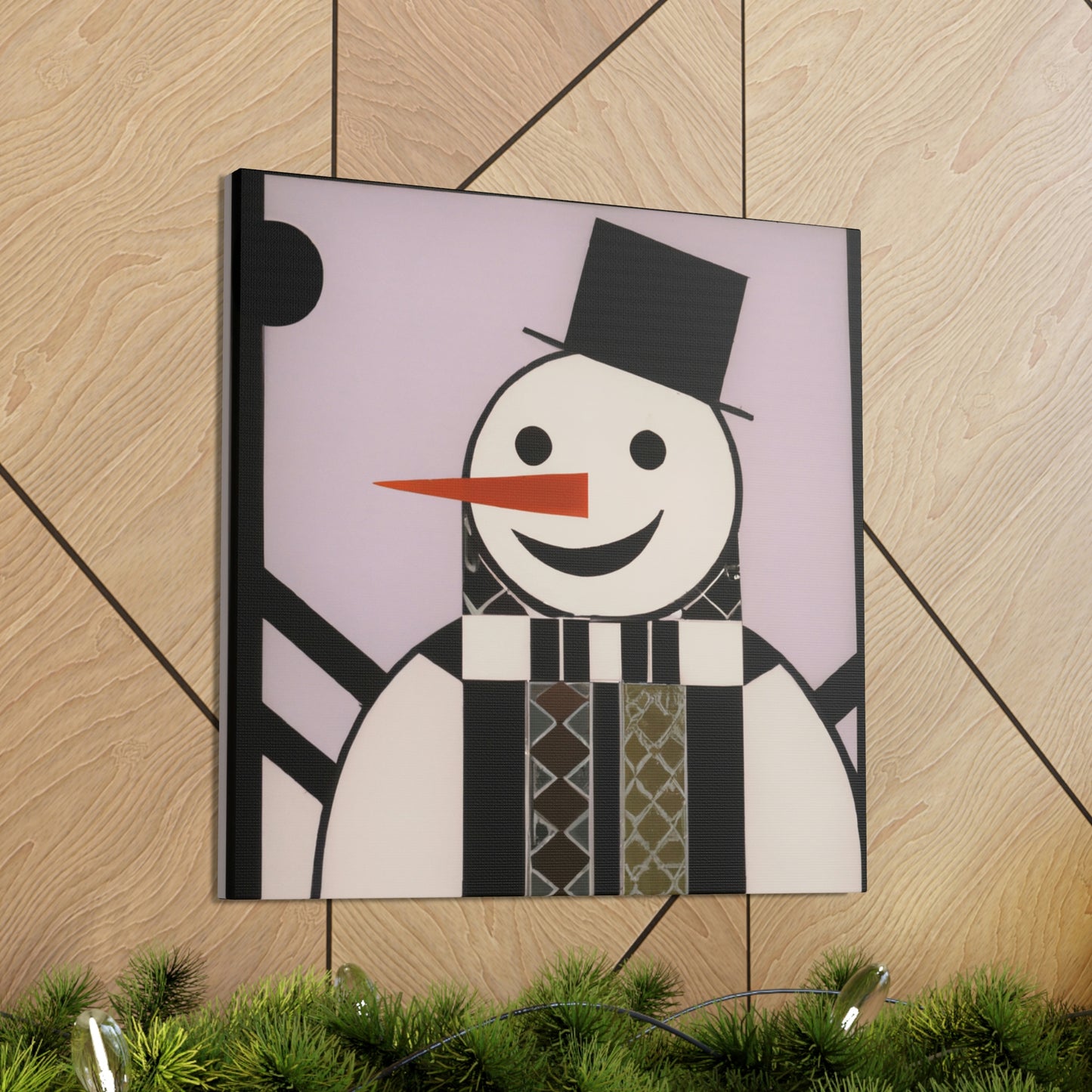 "Frosty Art Deco Snowman" - Canvas