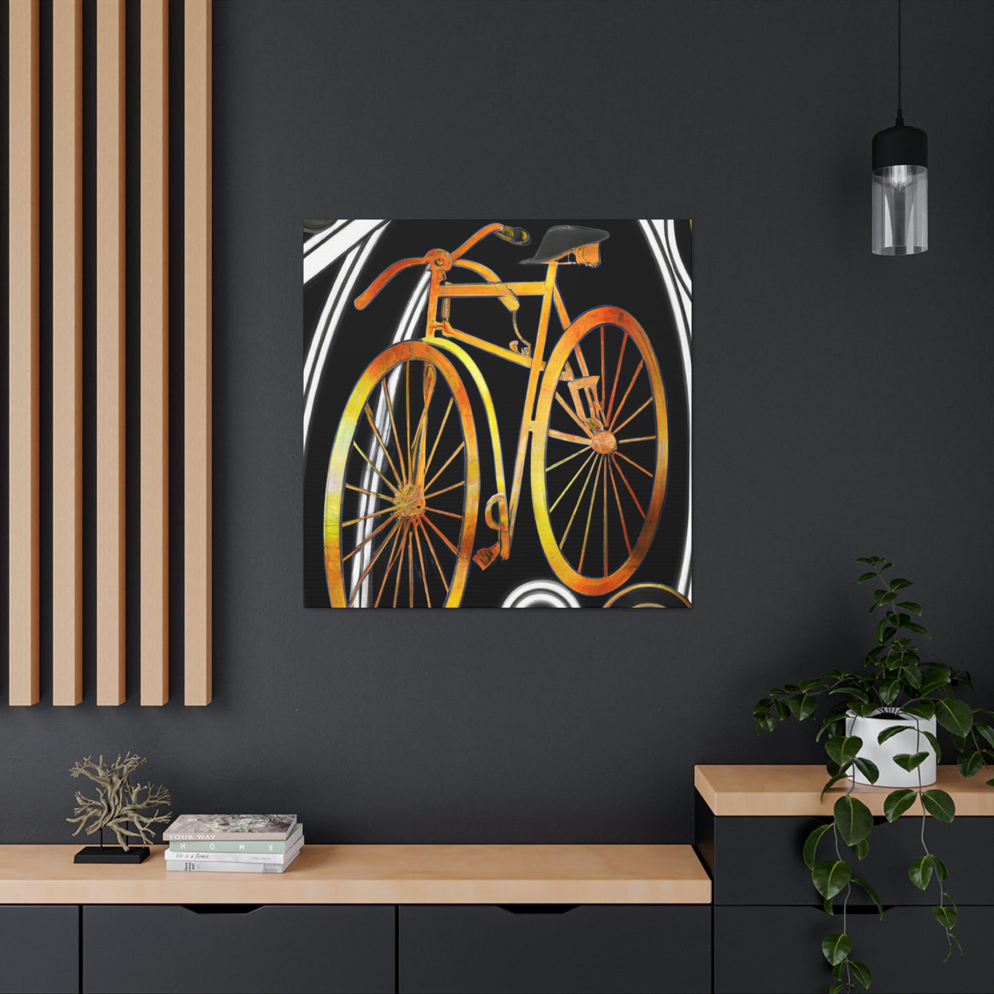 "Wheeling Art Deco Bike" - Canvas