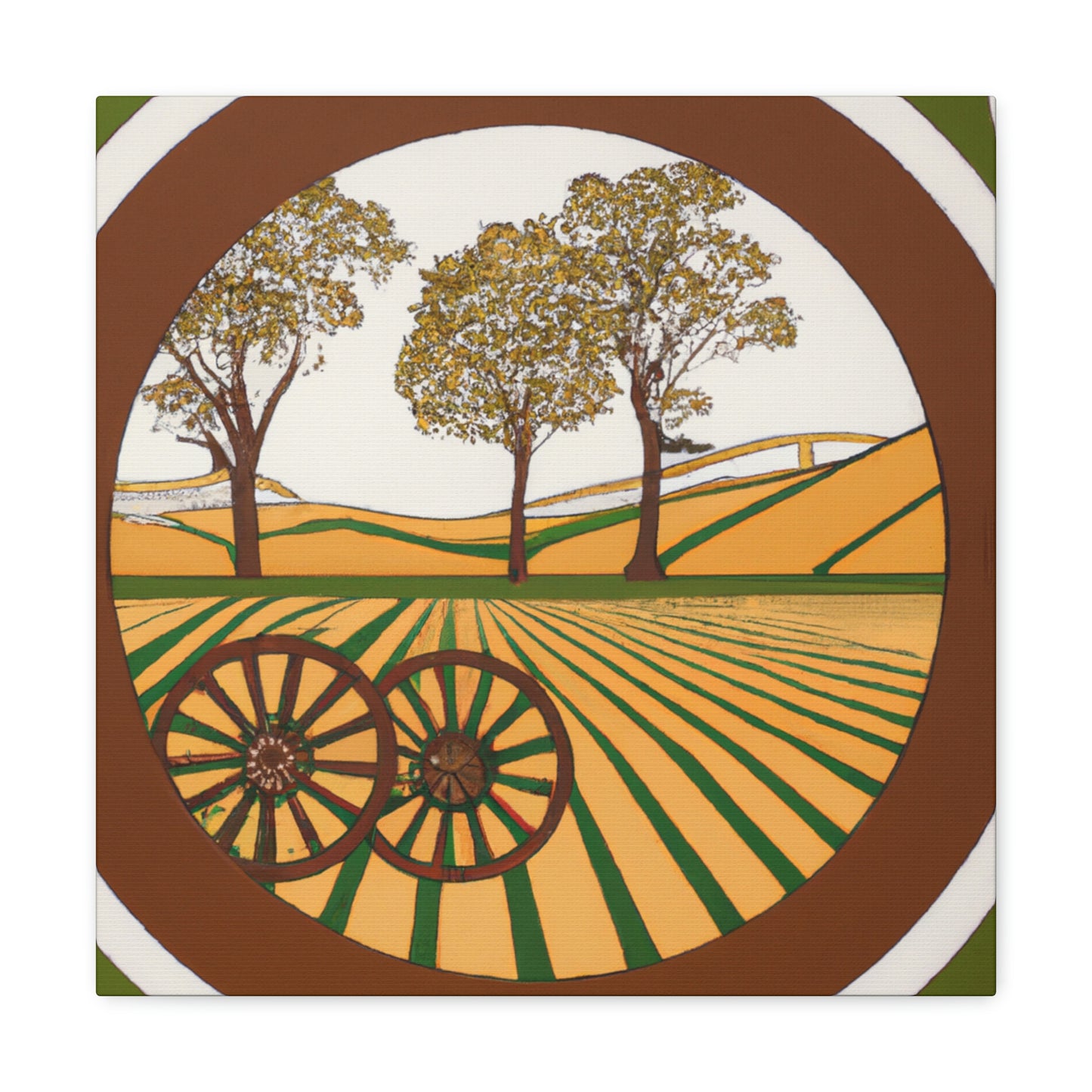 "Wagon Wheel: Deco Shine" - Canvas