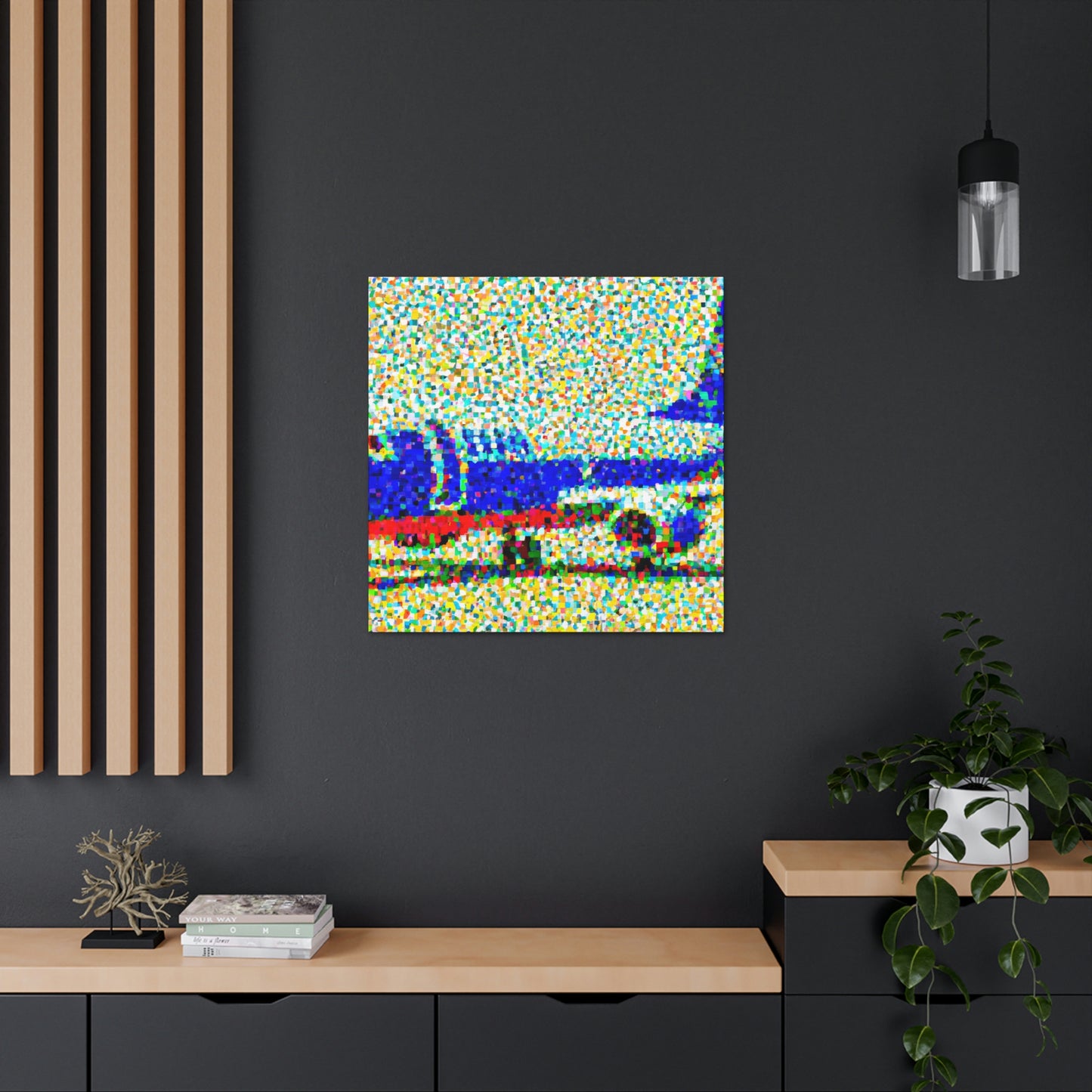 "Aerial Plane Pointillism" - Canvas