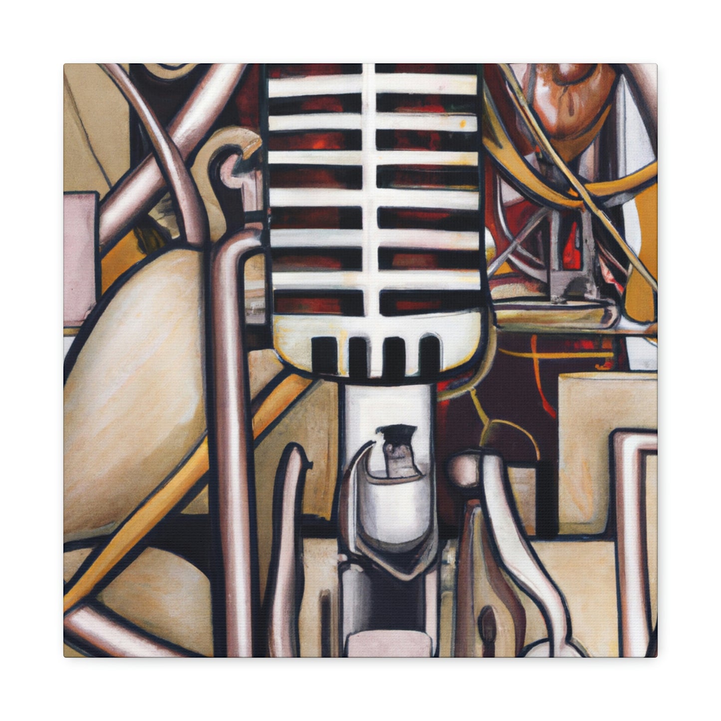 "Microphone in Moonlight" - Canvas