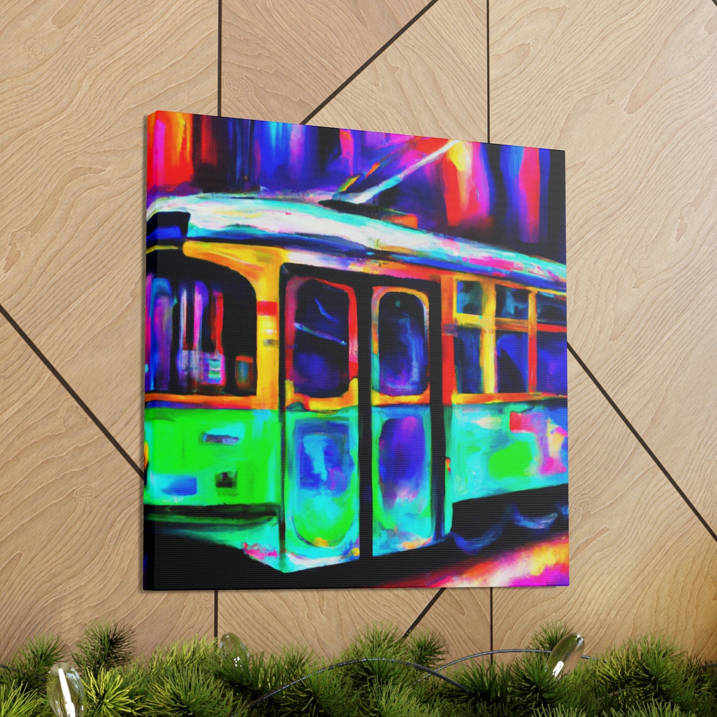 "Trams at Sunset Glowing" - Canvas