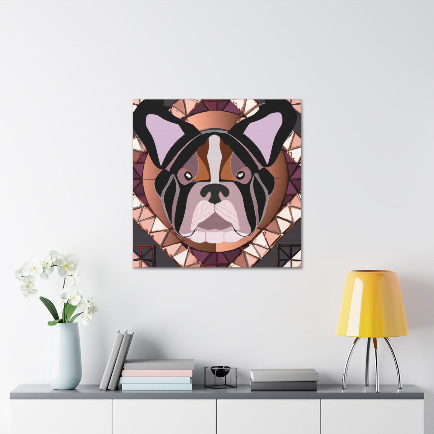 "Bulldog in Art Deco" - Canvas