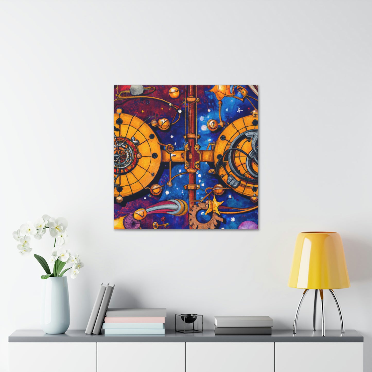 "Starlit Clockwork Skies" - Canvas