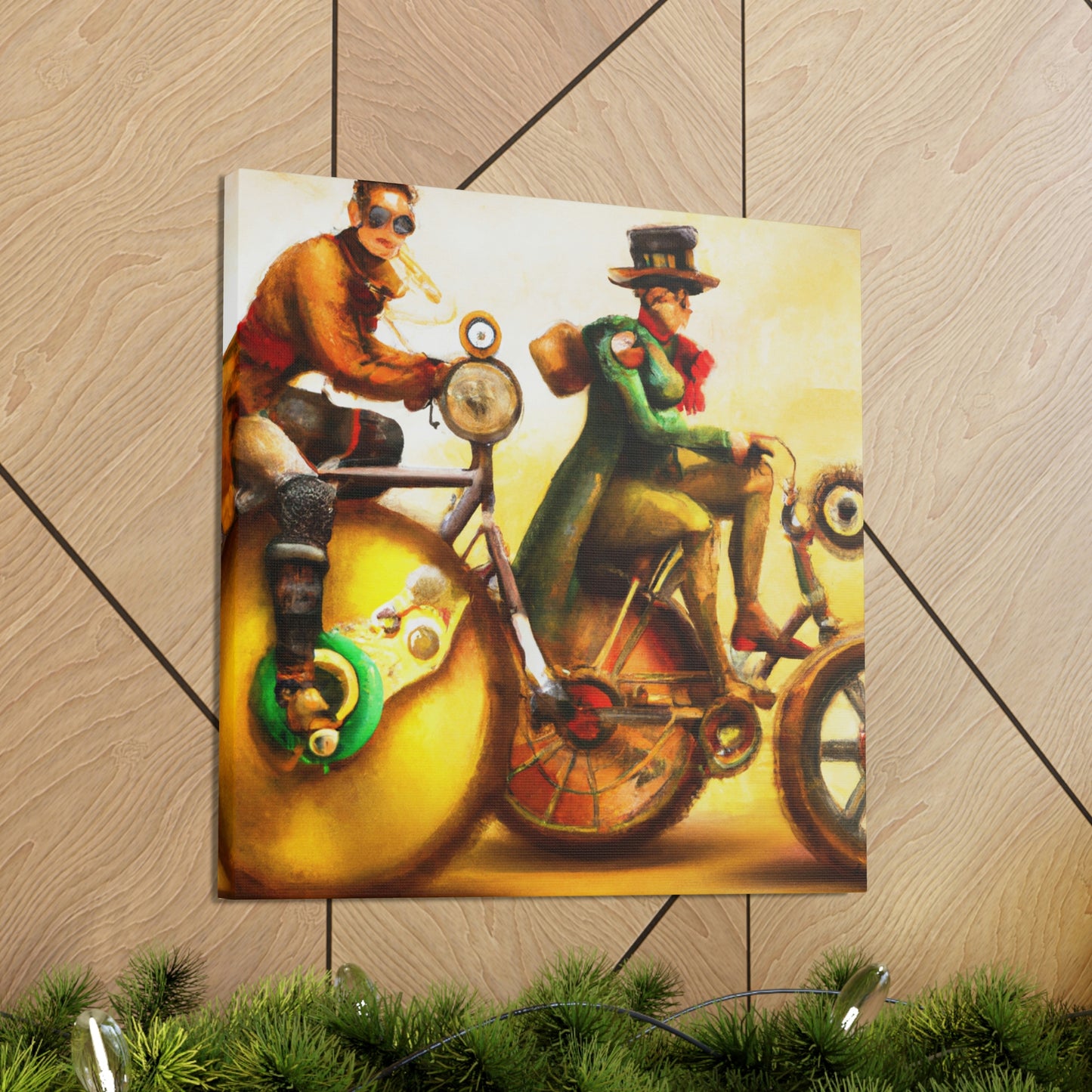 Biking in Steampunkland - Canvas