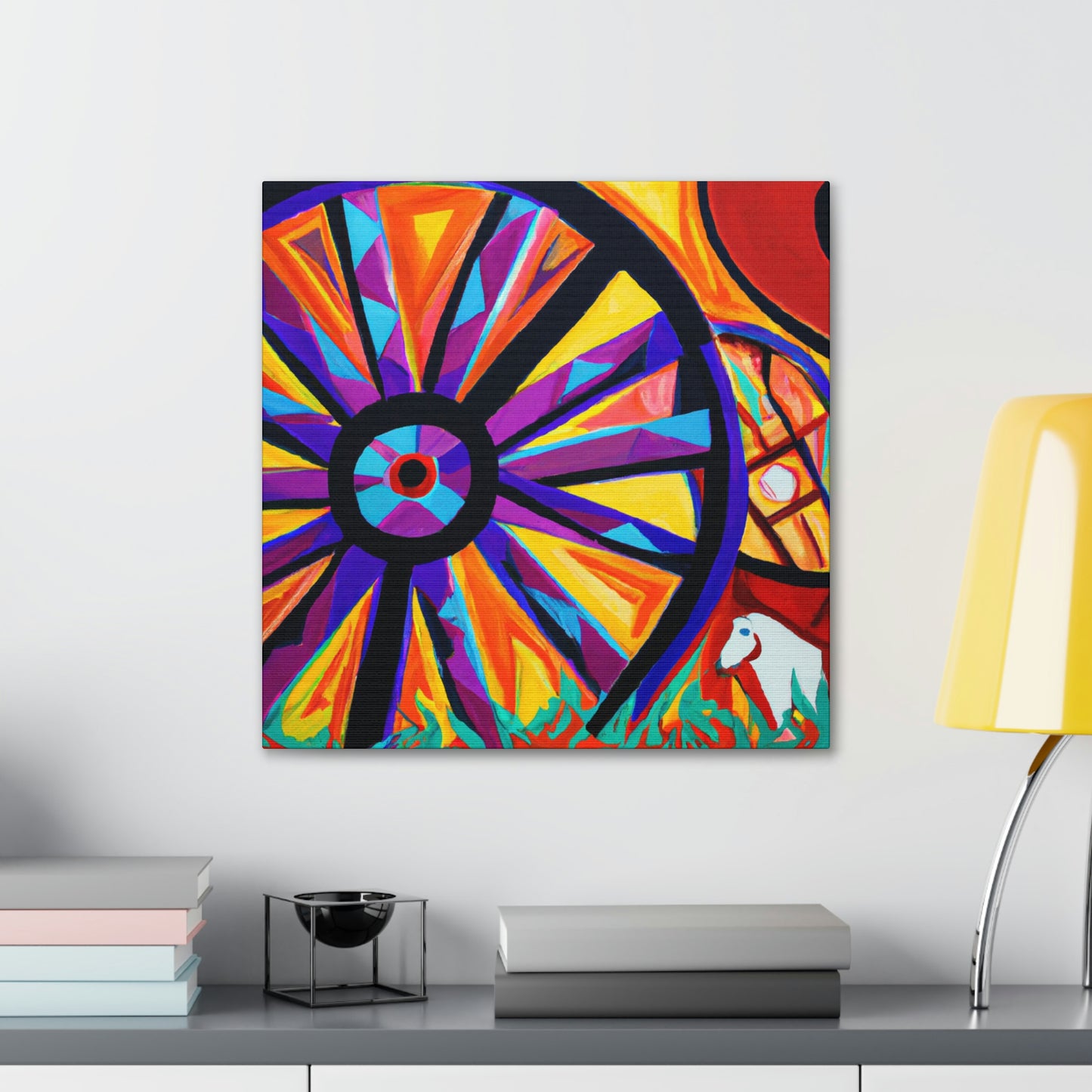 "Wagon Wheel Symphony" - Canvas