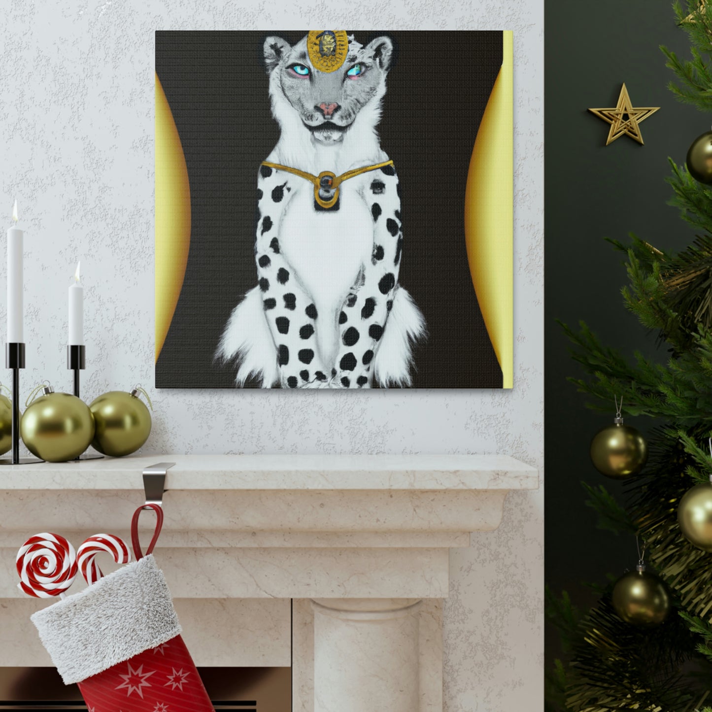 "Luxurious Snowy Panther" - Canvas