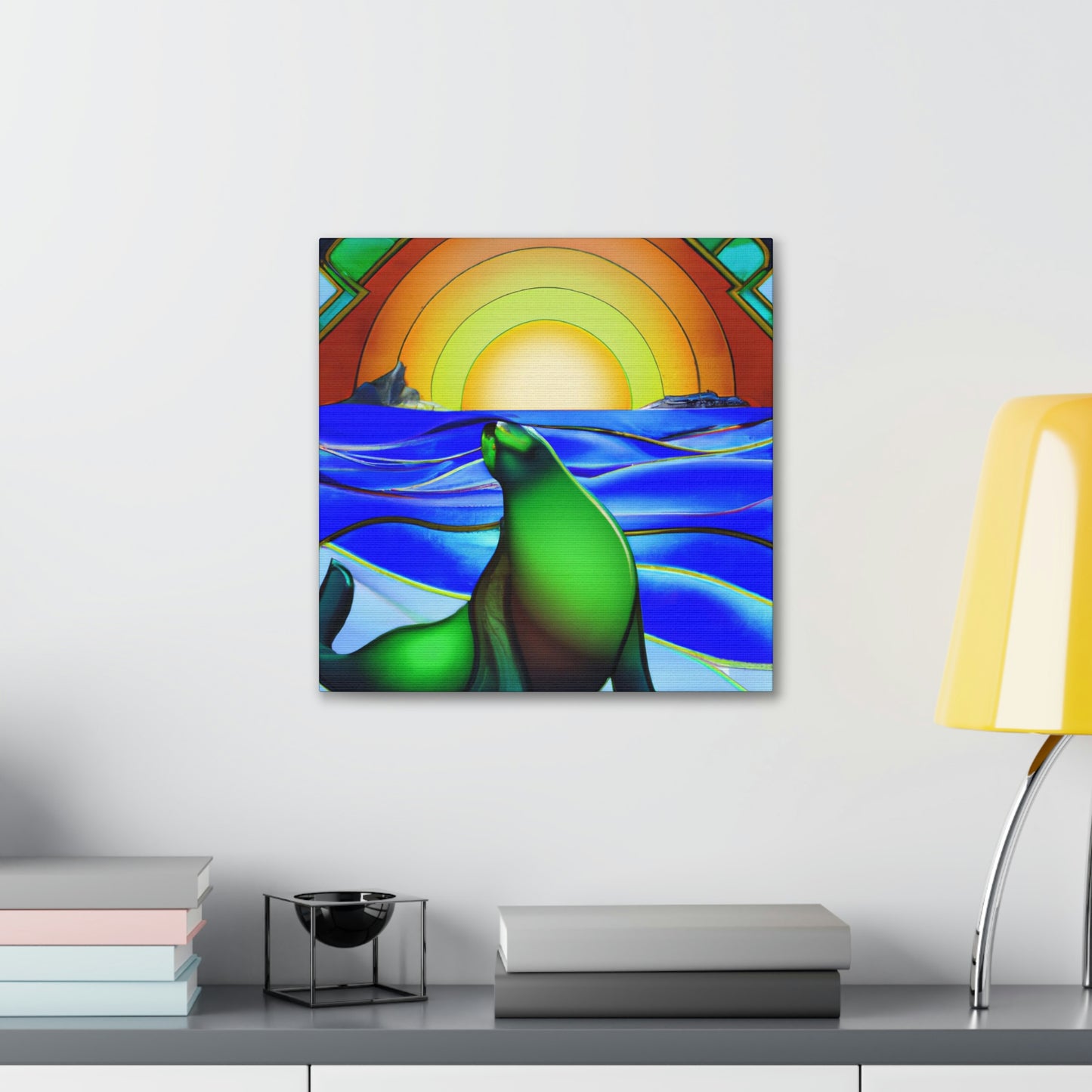 "Serene Sea Lion Sleek" - Canvas