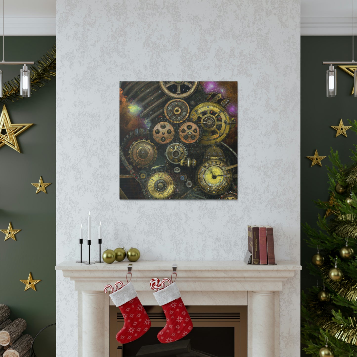 "Star Cluster Steampunk Wonder" - Canvas