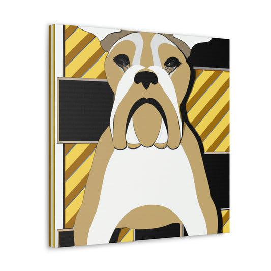 "Bulldog's Art Deco Dream" - Canvas