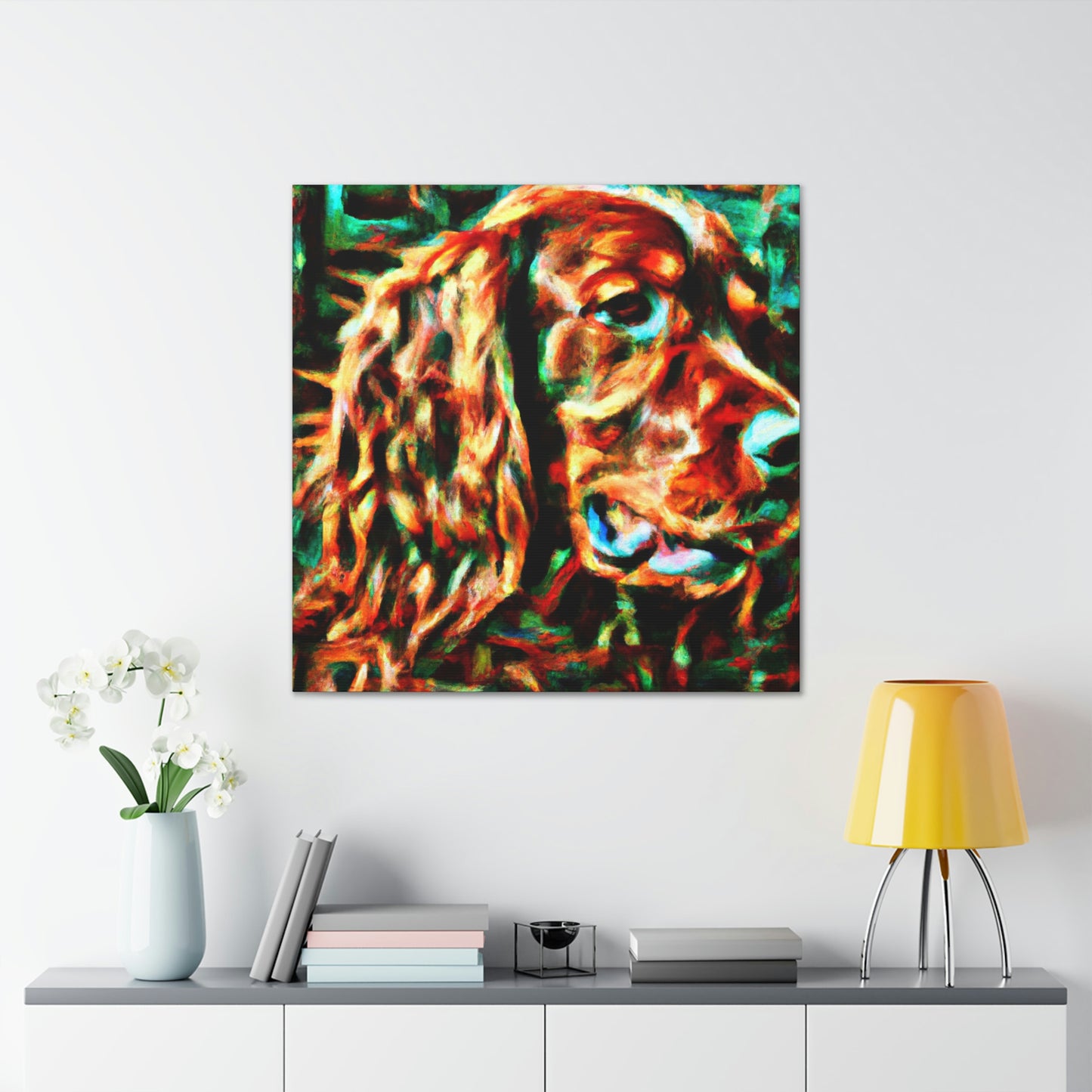 "Irish Setter Reflection" - Canvas