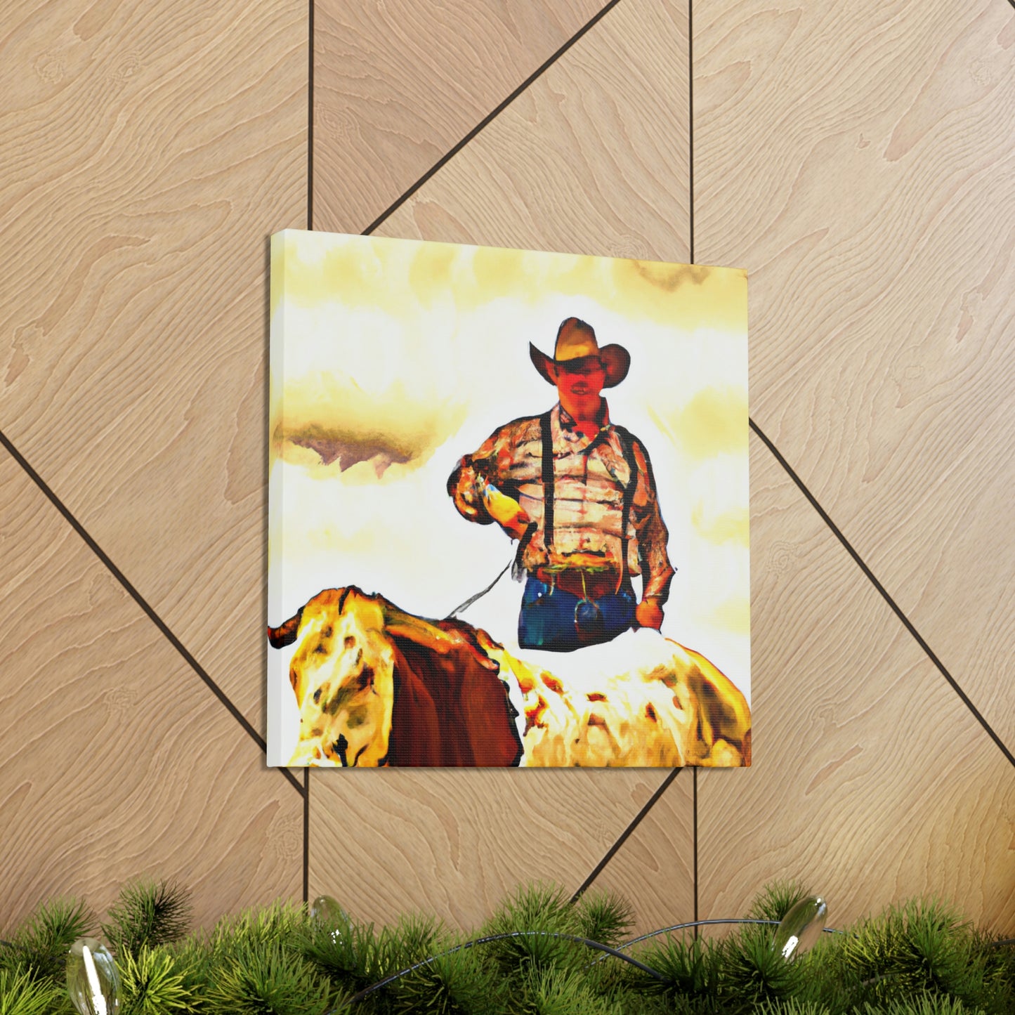 Cowhide's Rustic Charm - Canvas