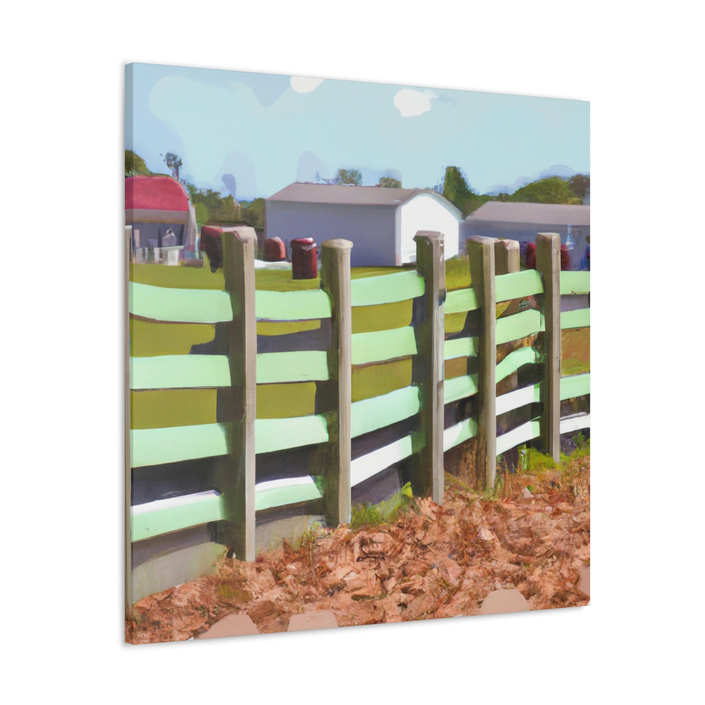 "Barnyard Fence Bouquet" - Canvas