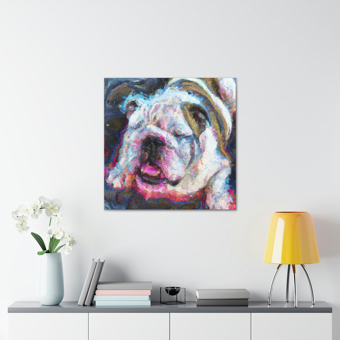 "English Bulldog Slumbering" - Canvas