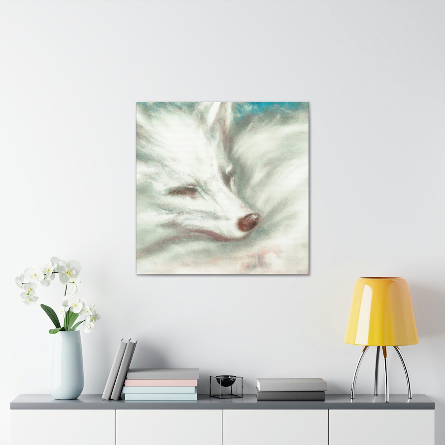 "Arctic Fox in White" - Canvas