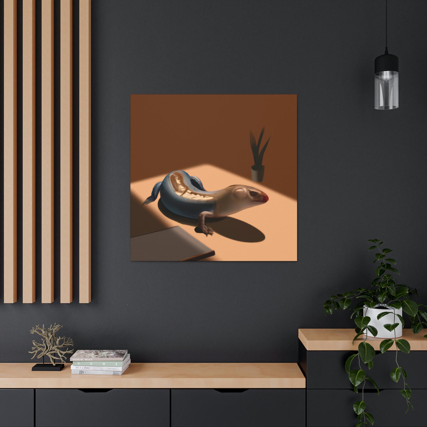 "Blue-Tongued Skink Zen" - Canvas