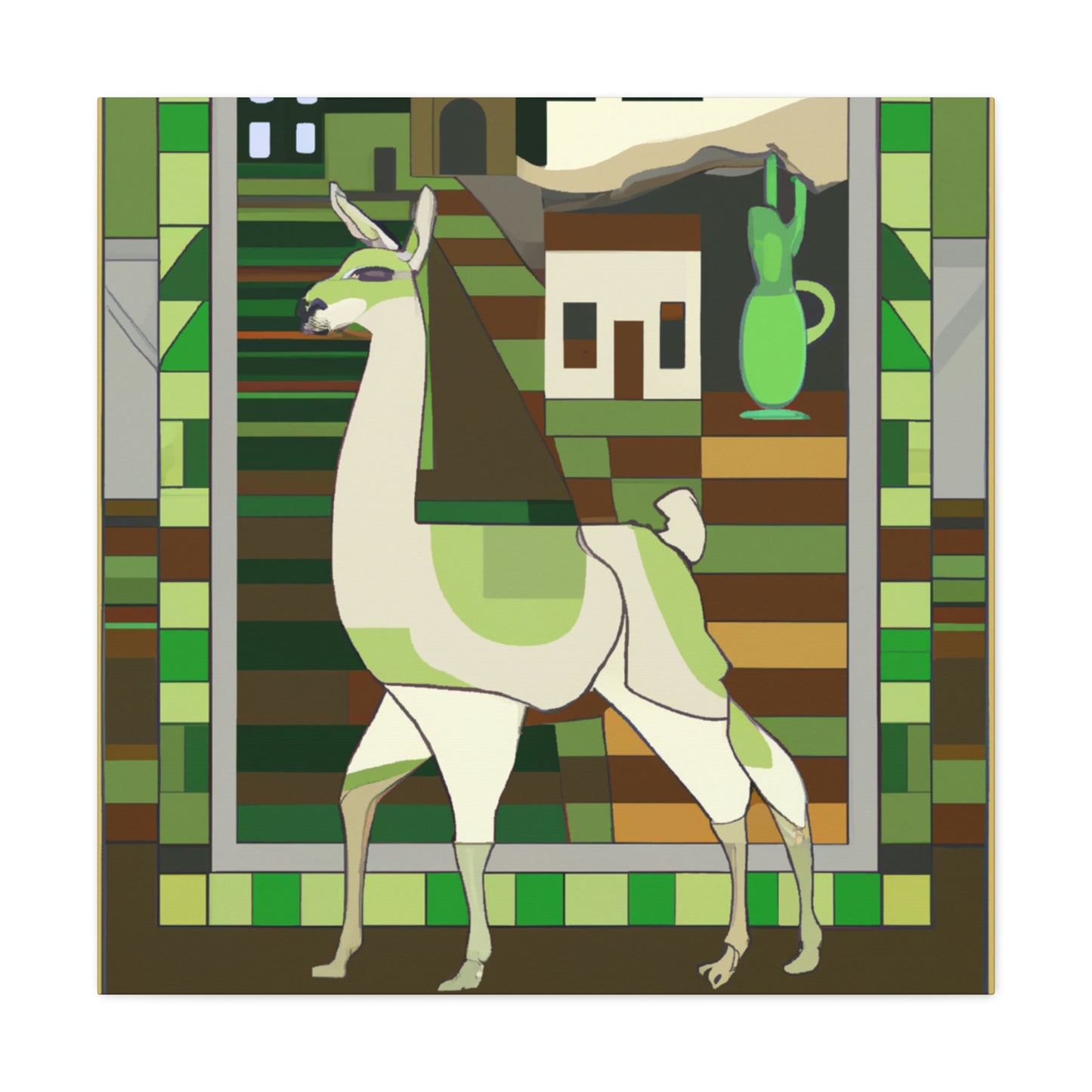 "Llama Art Deco Dream" - Canvas