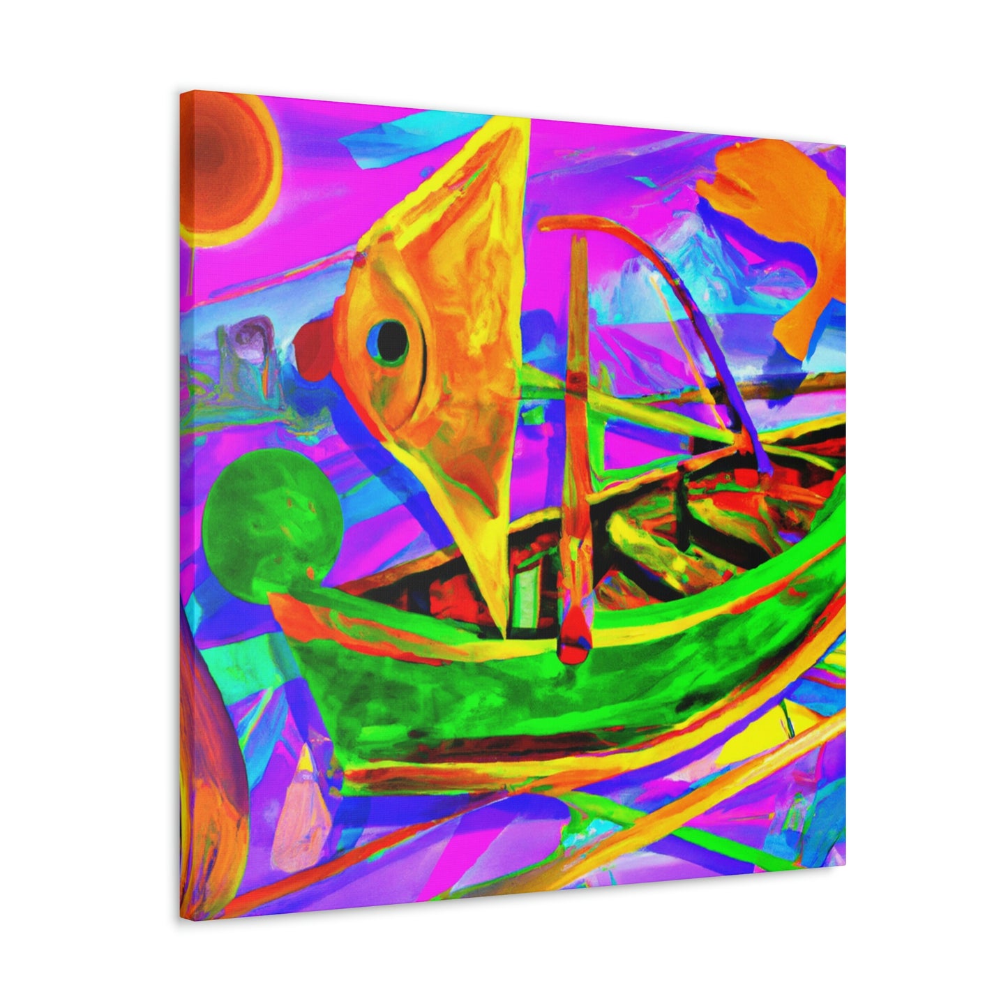 Fishing Boat Adrift. - Canvas