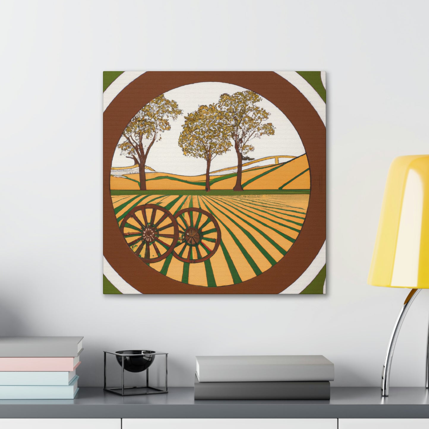 "Wagon Wheel: Deco Shine" - Canvas