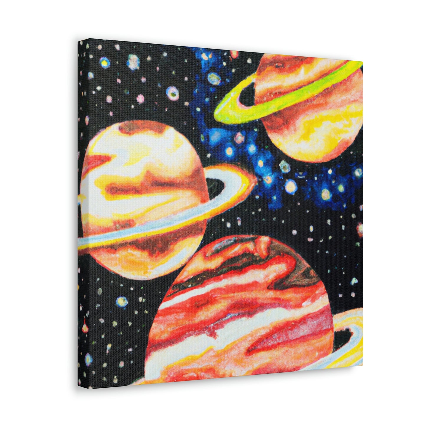 Planets in Pointillism - Canvas