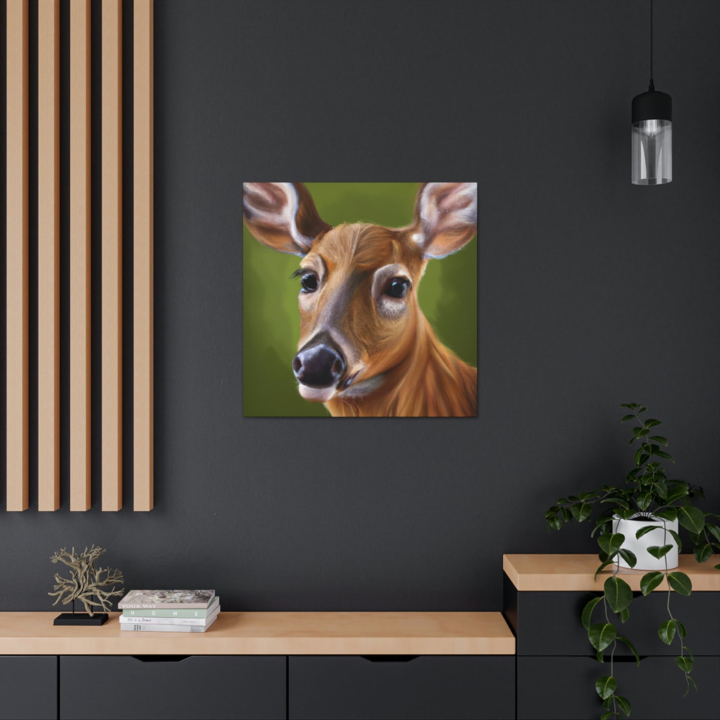 "Whitetail Deer in Snow" - Canvas