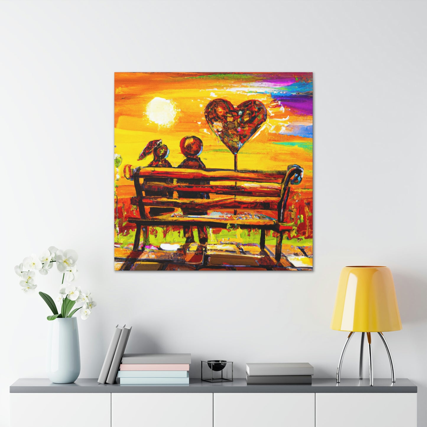 "Love's Embrace Bench" - Canvas