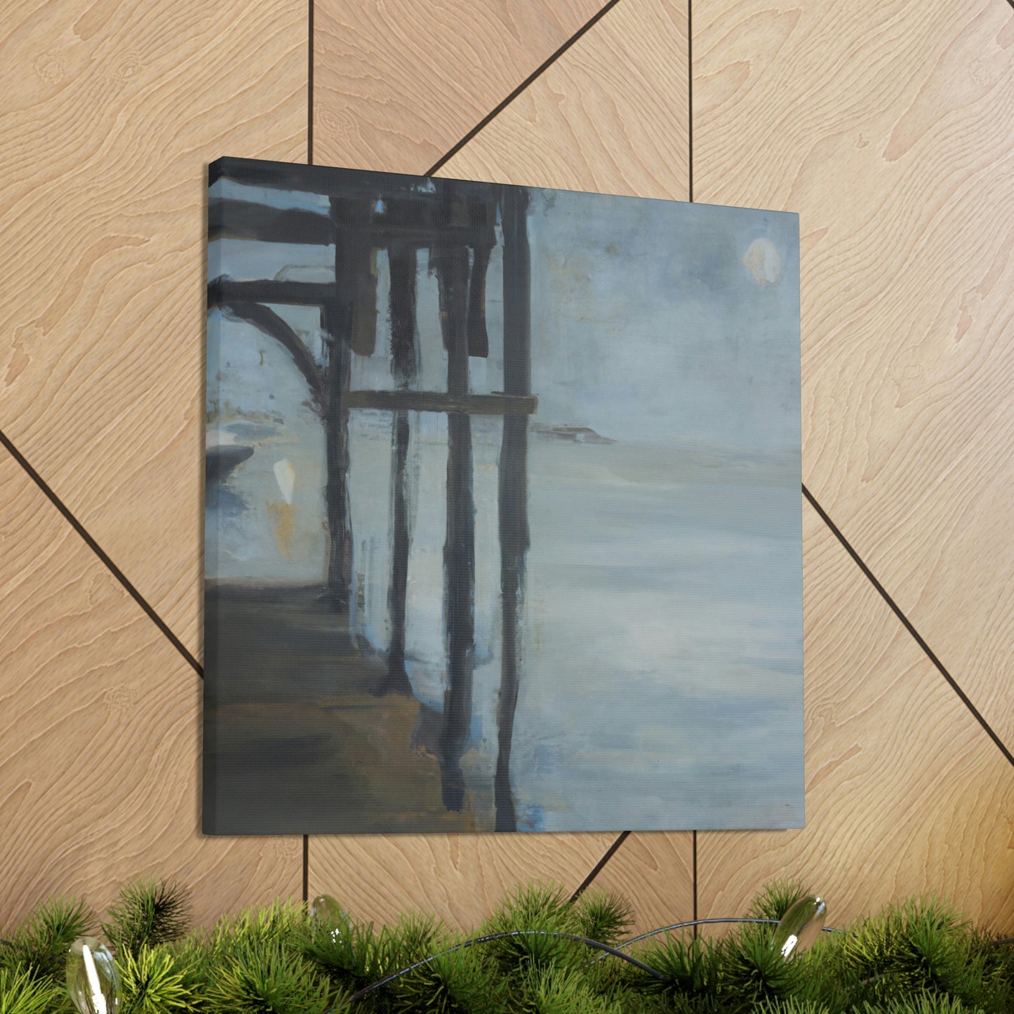 "Pier At Dusk Glows" - Canvas