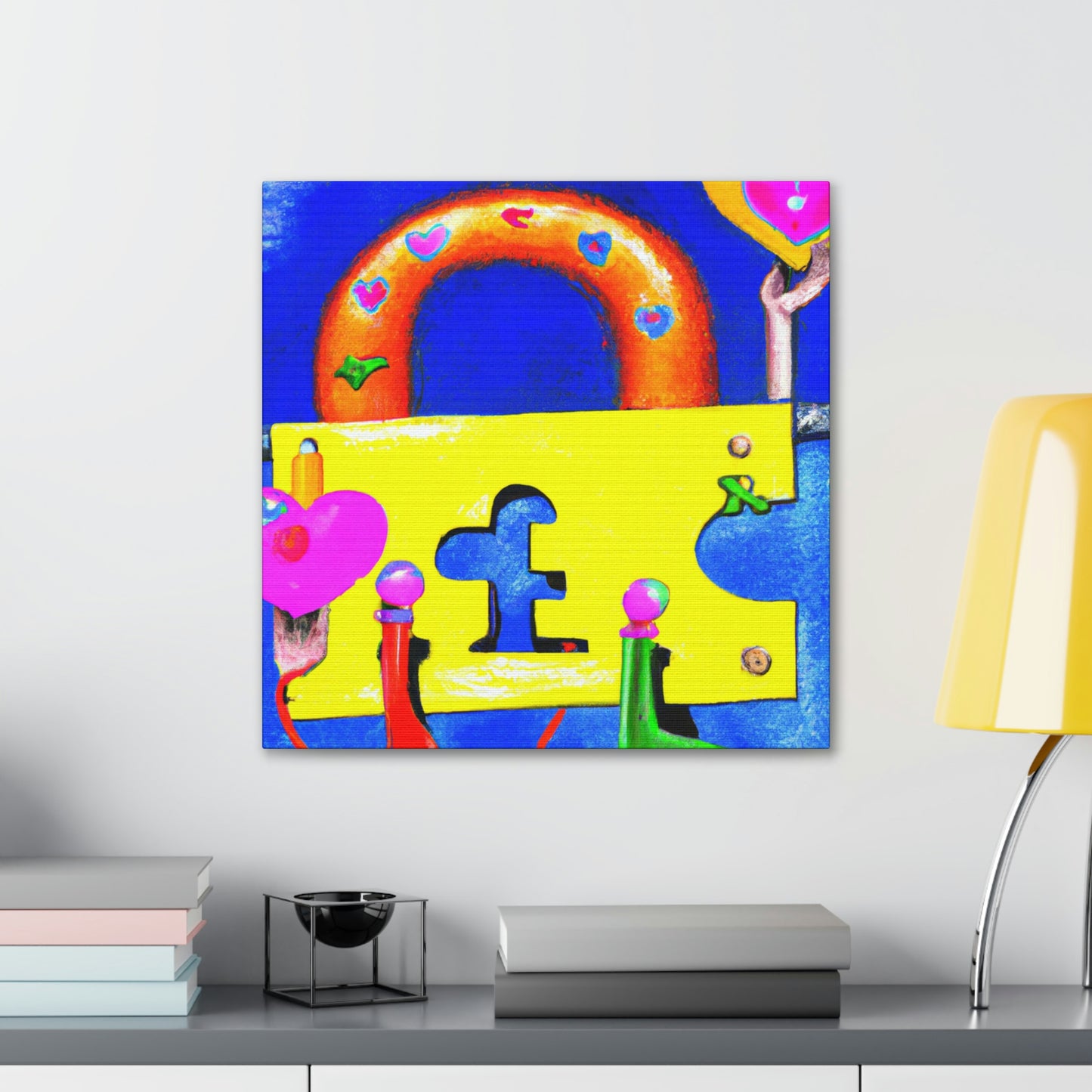 "Love Locked in Surrealism" - Canvas