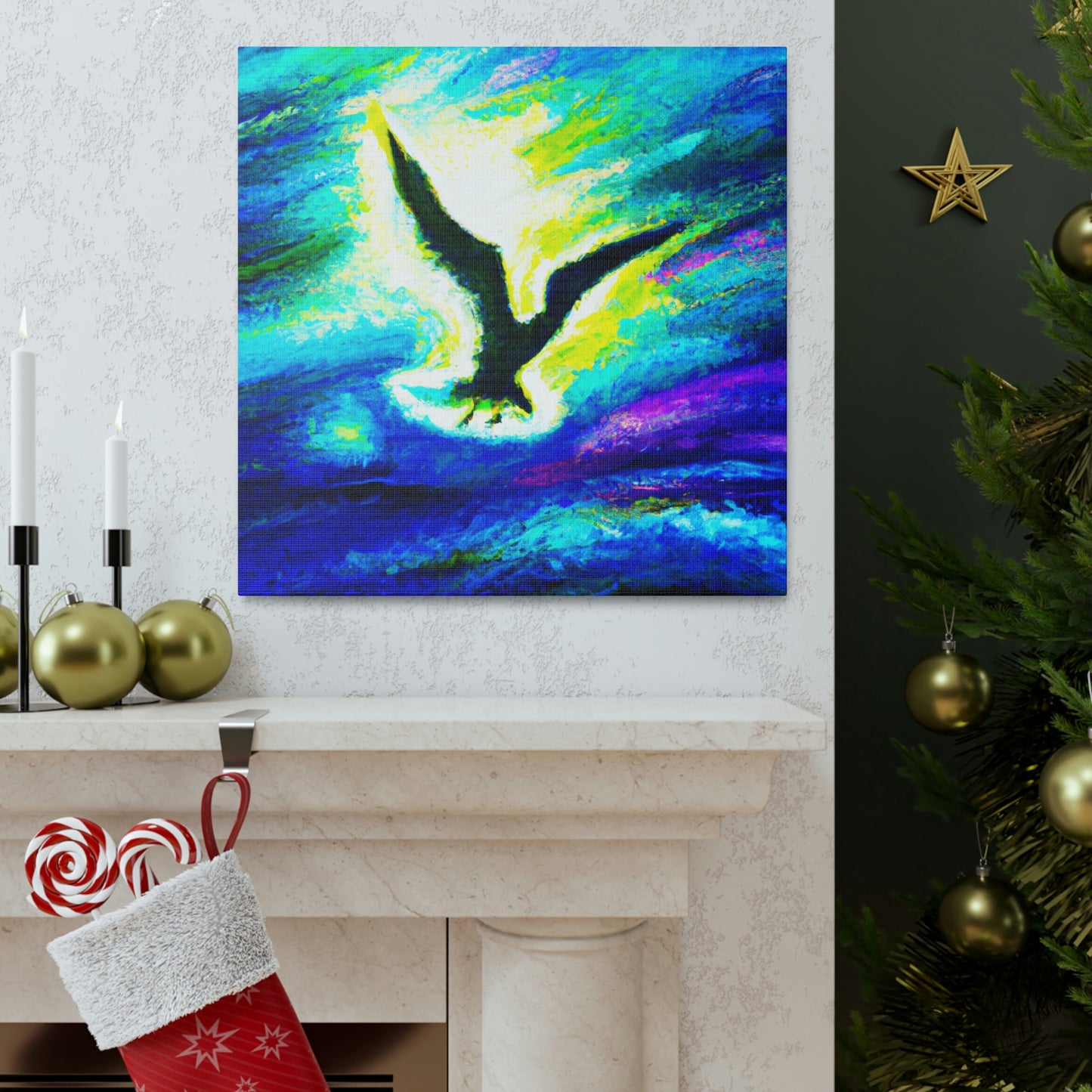 Seagull in Flight - Canvas