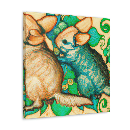 Chinchillas in Bloom - Canvas