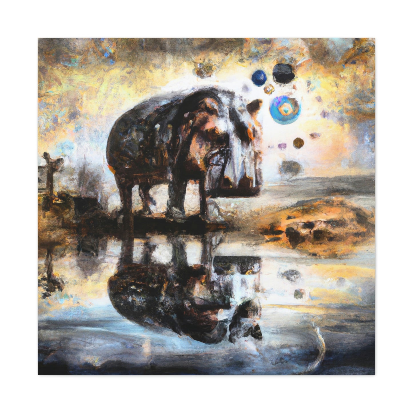 "Hippo in a Baroque" - Canvas