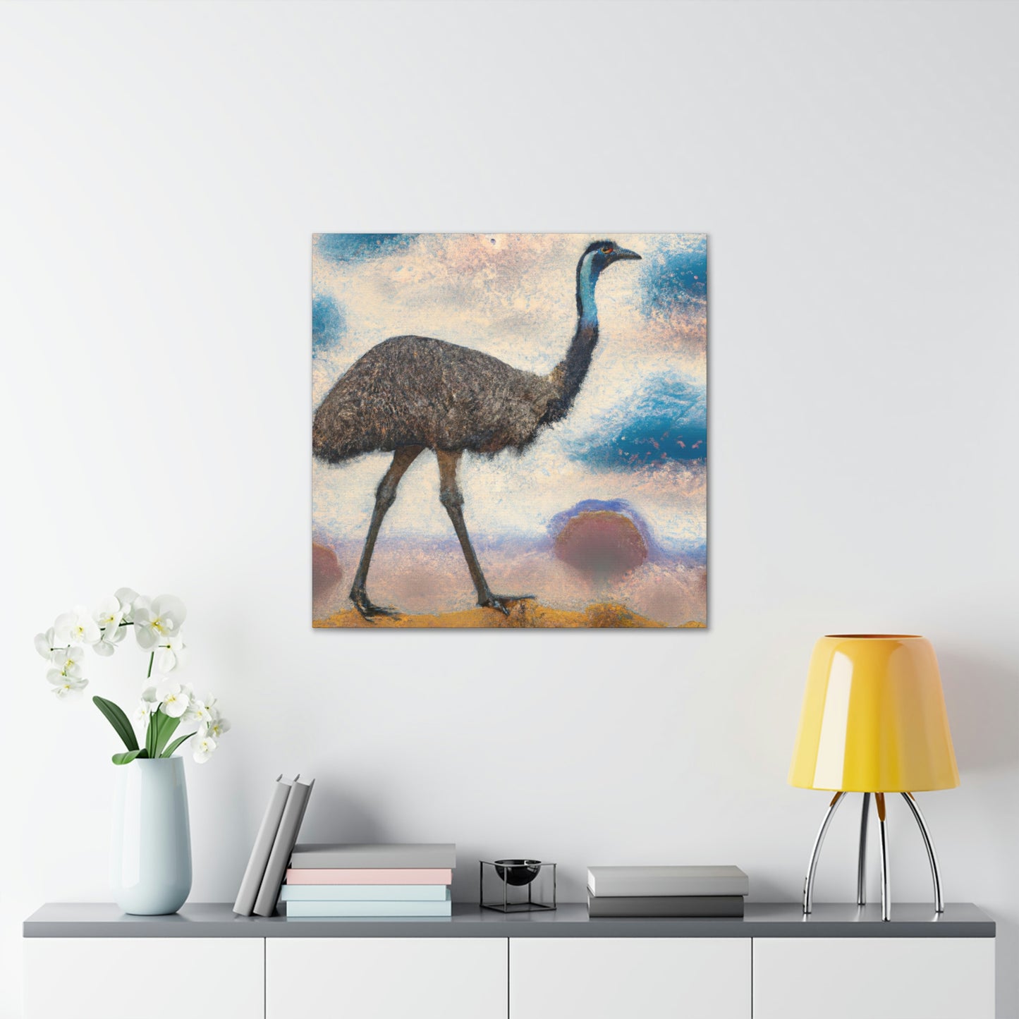 "Emu in Pointillism" - Canvas