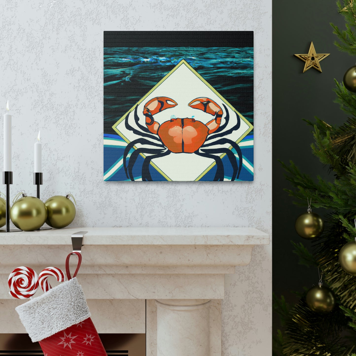 "Crab's Deco Dance" - Canvas