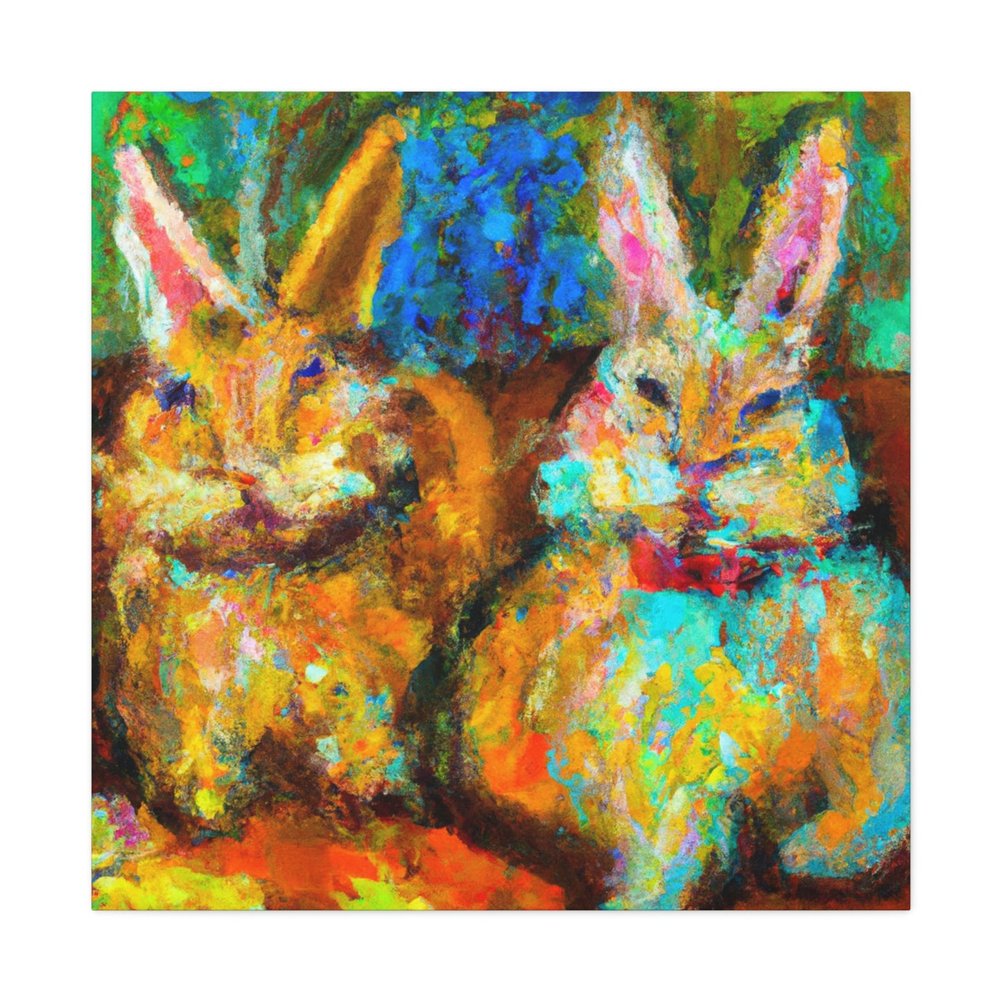 Rabbits in Springtime - Canvas