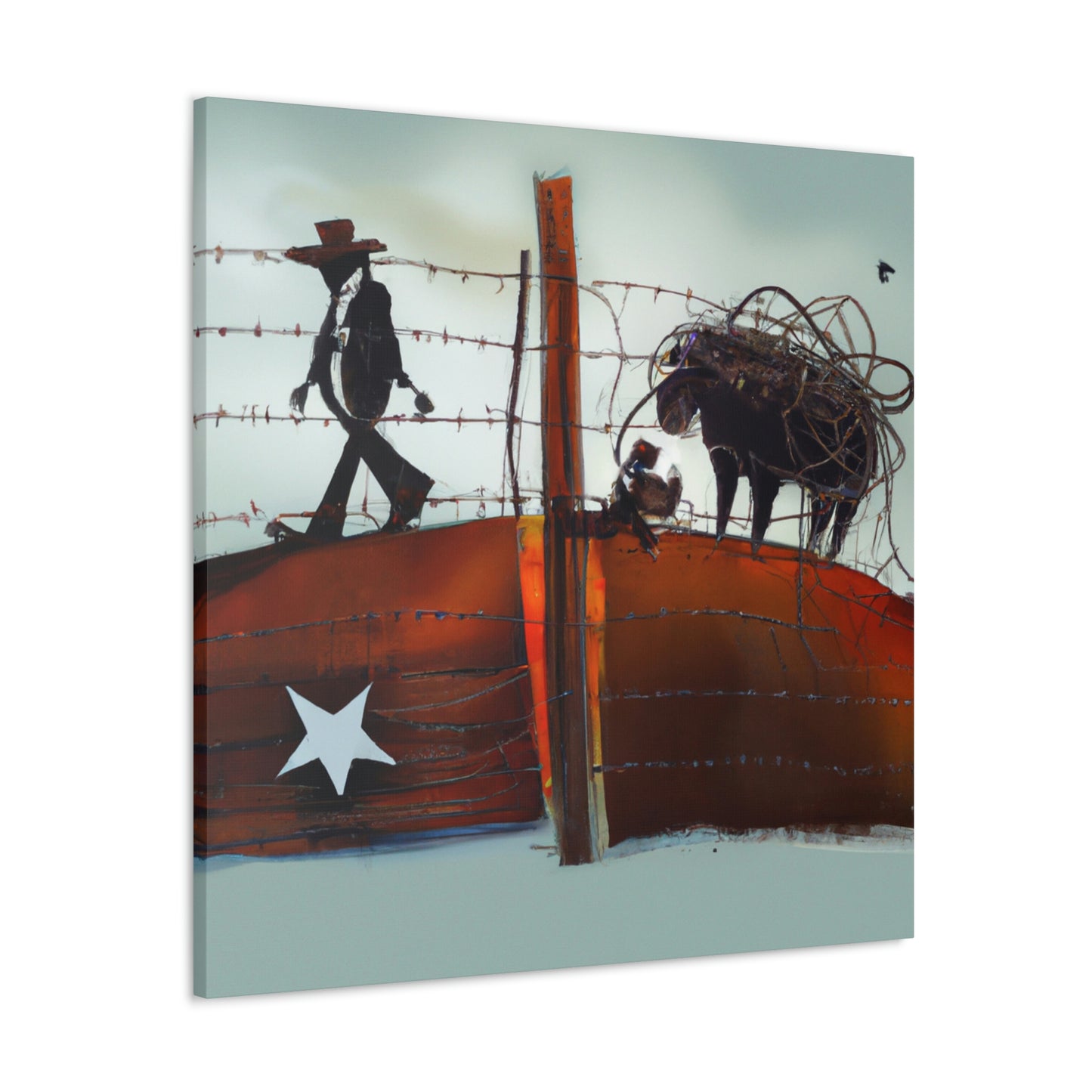 "Life Behind Barbed Wire" - Canvas