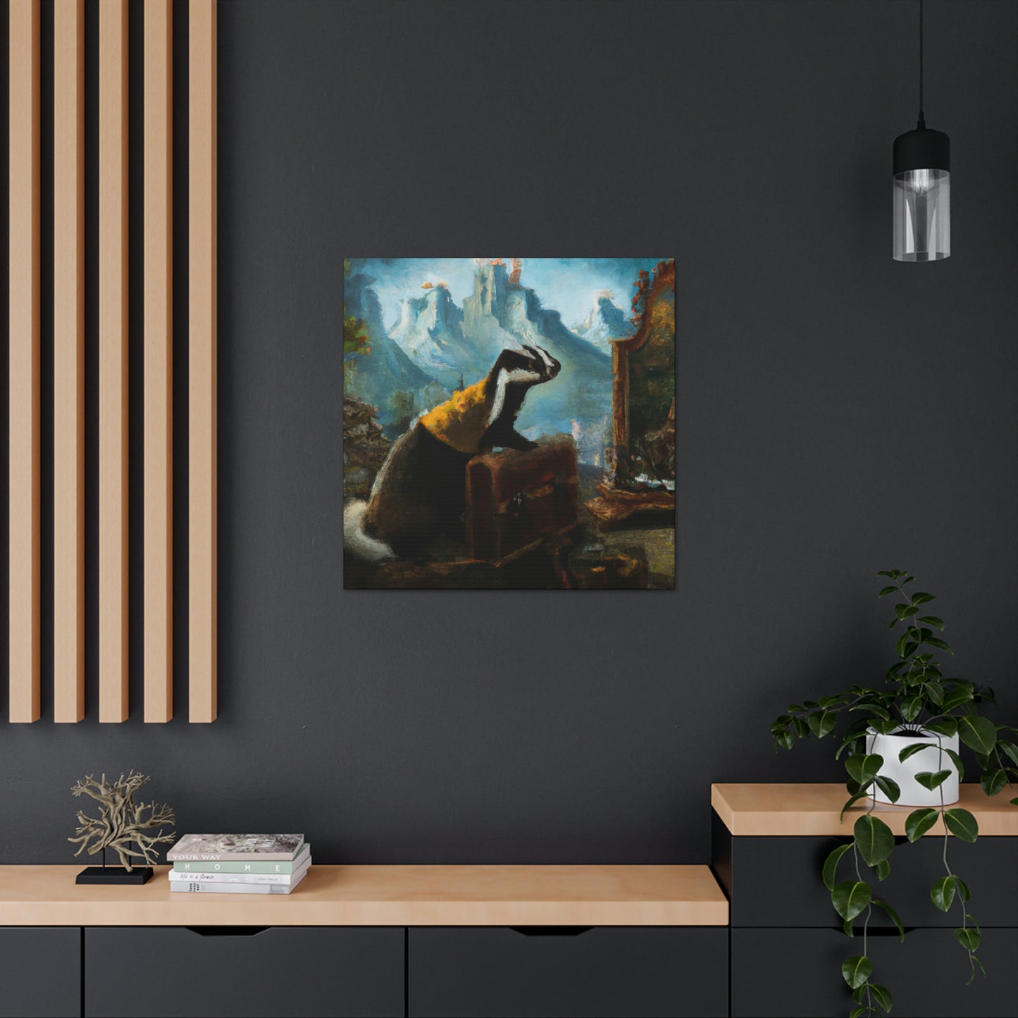 Badger in Steampunk World - Canvas