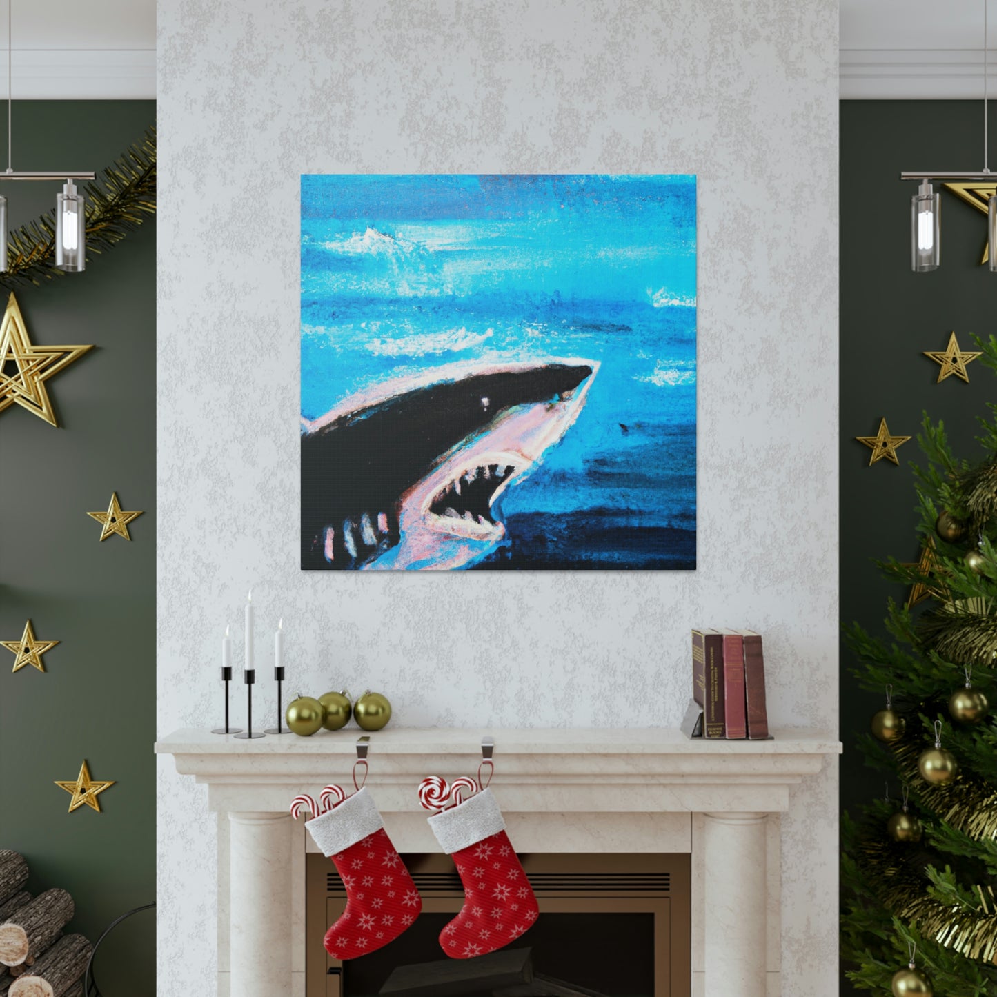 "Dangerous White Shark" - Canvas