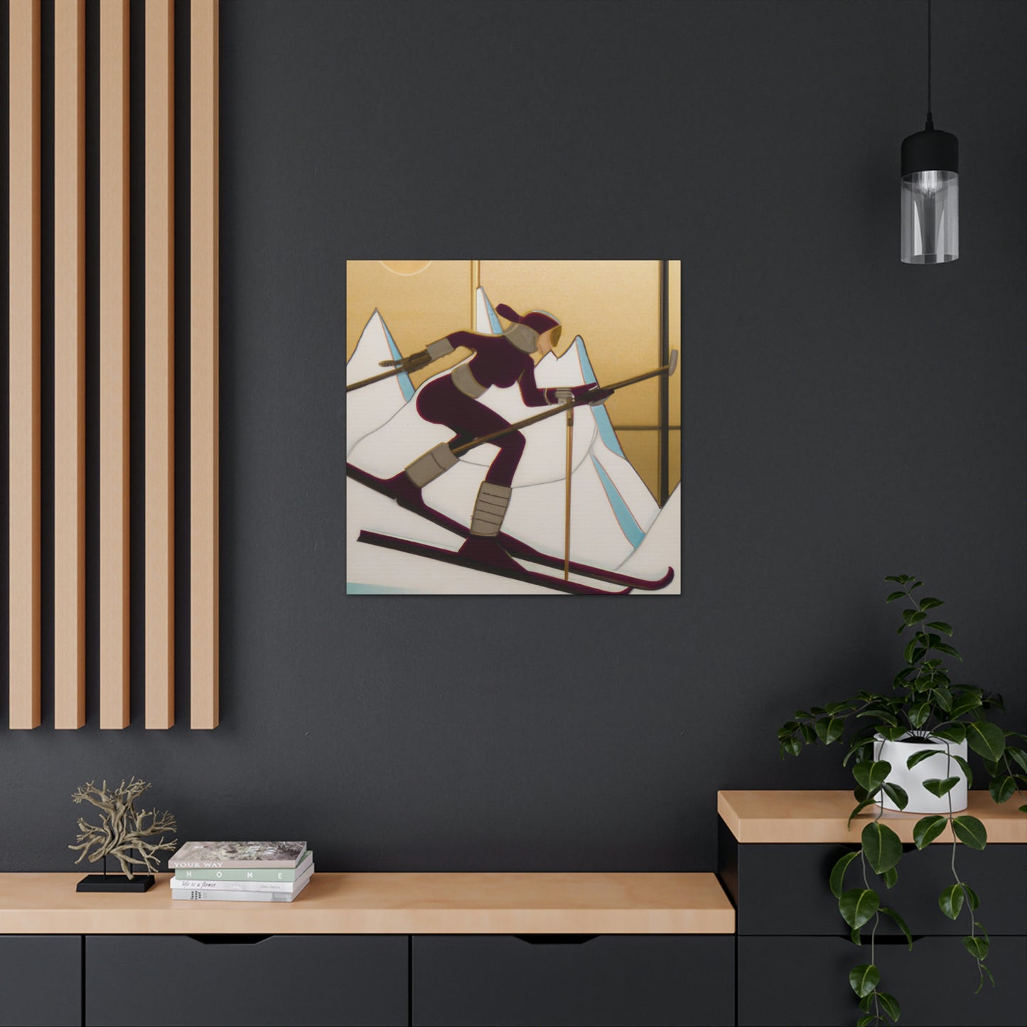 Gleaming Ski Slalom - Canvas