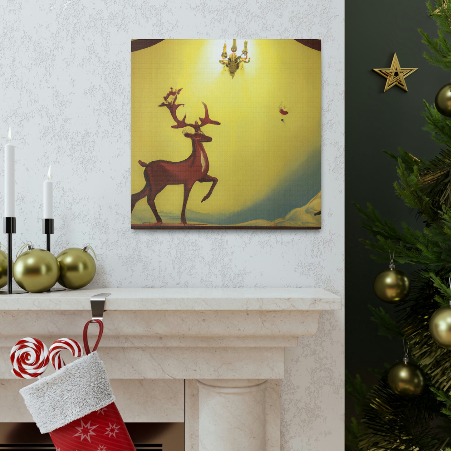 "Reindeer Art Deco" - Canvas