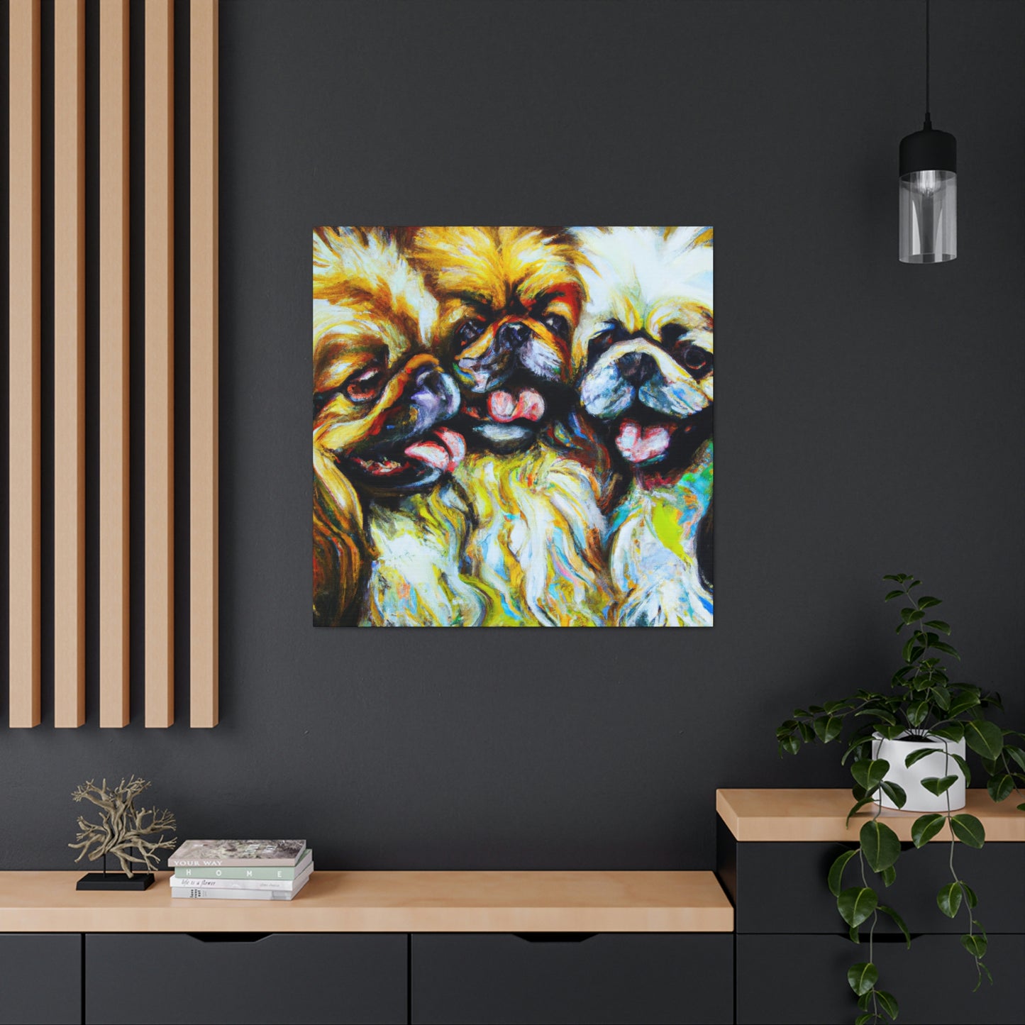 Pekingese Pride Expressionism - Canvas